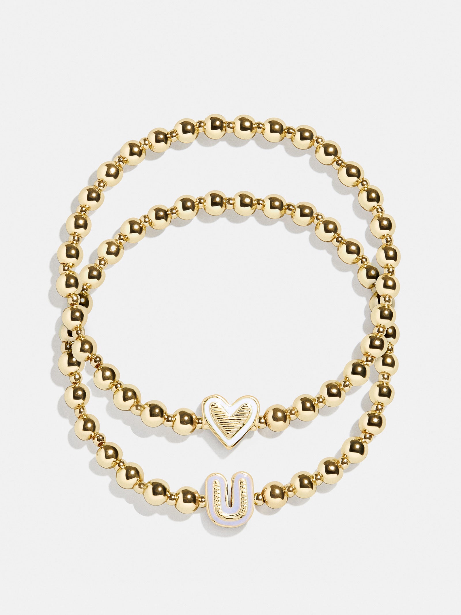 Premium Initial & Heart Kids' Pisa Bracelet Set - Gold | Ultimate Gift for Little Ones