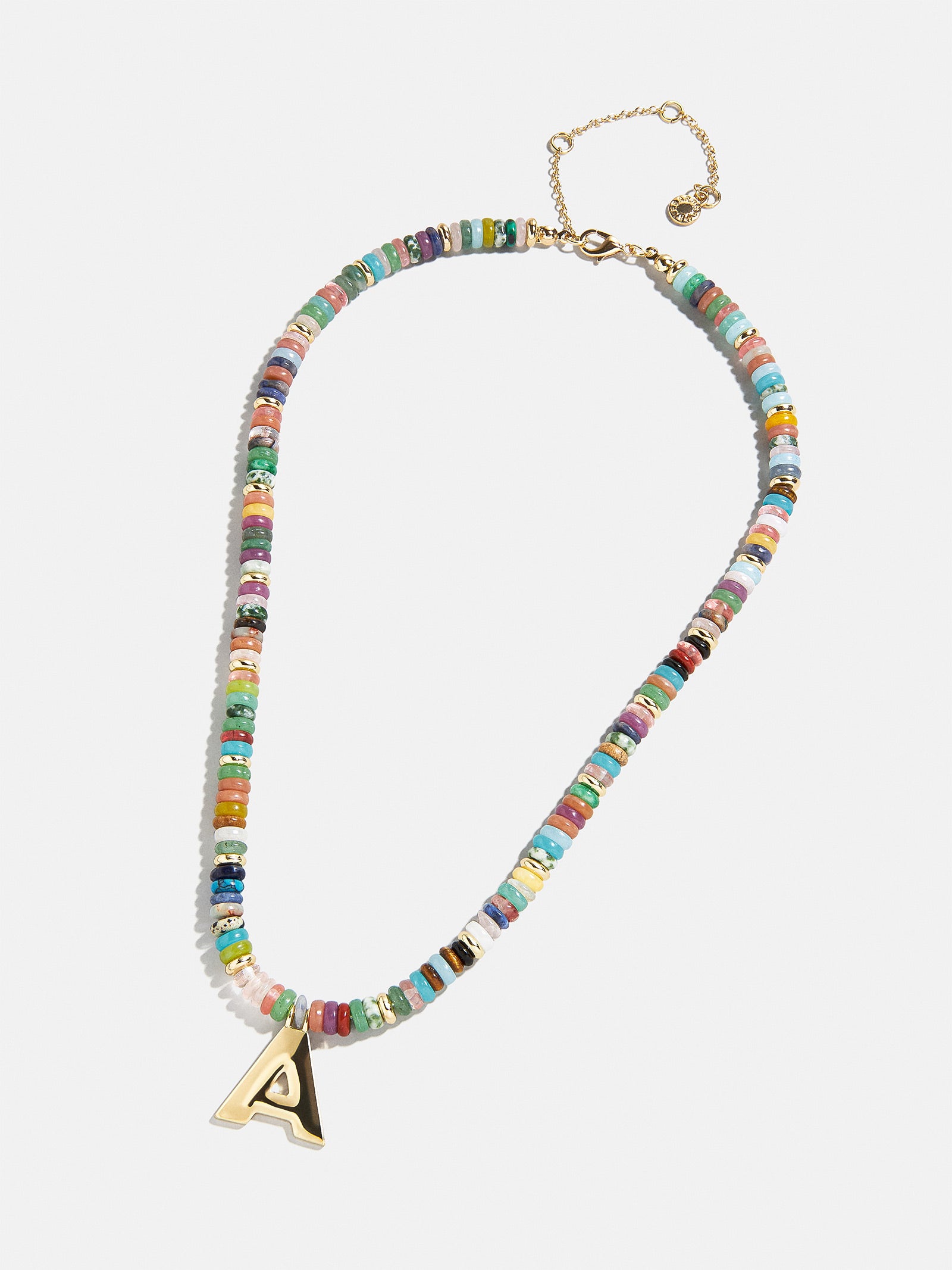 Ultimate Semi-Precious Block Initial Necklace - Personalized & Vibrant