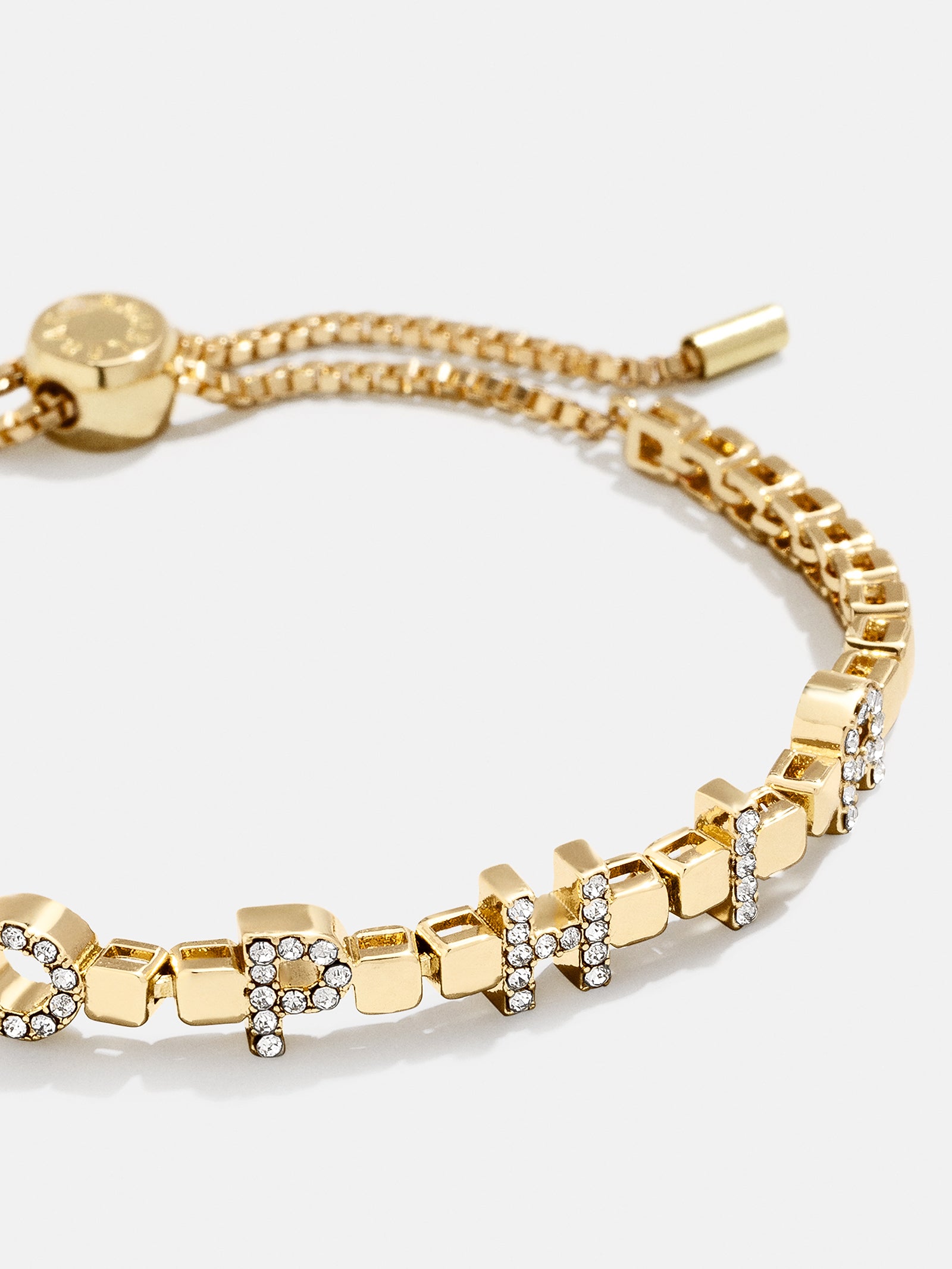 Premium Custom Nameplate Tennis Bracelet - Gold & Pavé