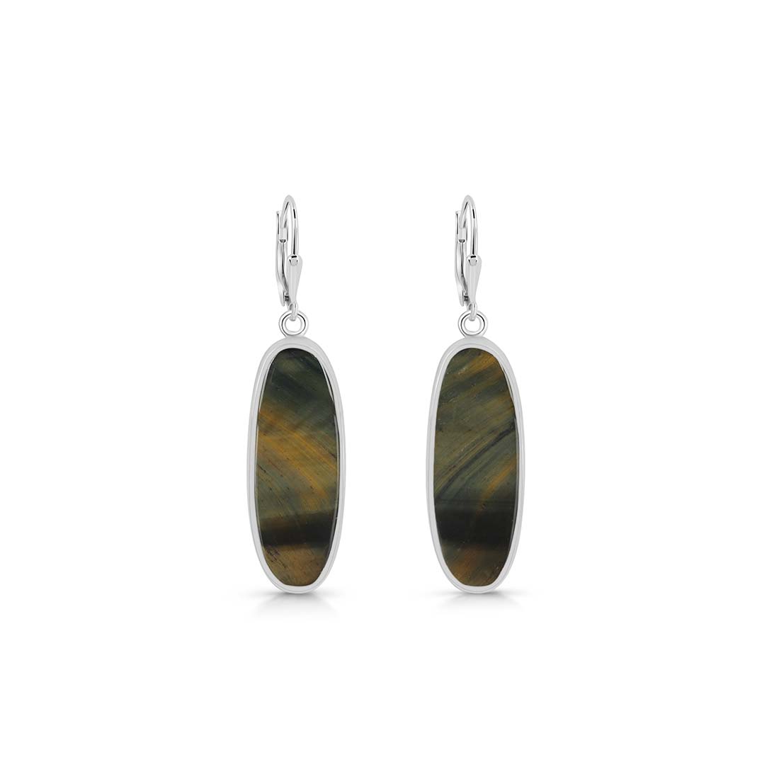 Premium Blue Tiger Eye Statement Earrings - Sagacia Jewelry