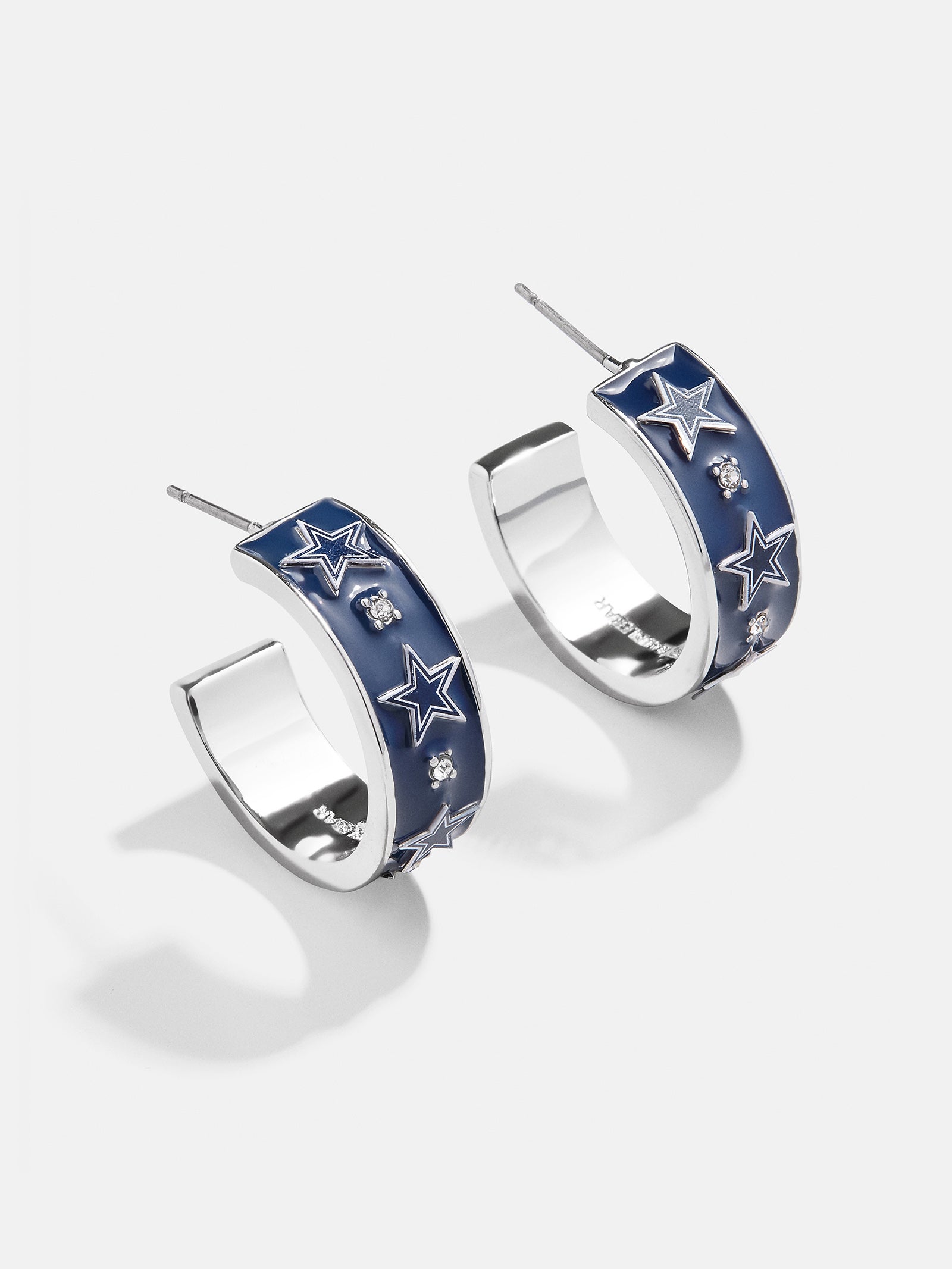 Premium Dallas Cowboys Enamel Hoop Earrings by WEAR x Erin Andrews - Ultimate Team Pride