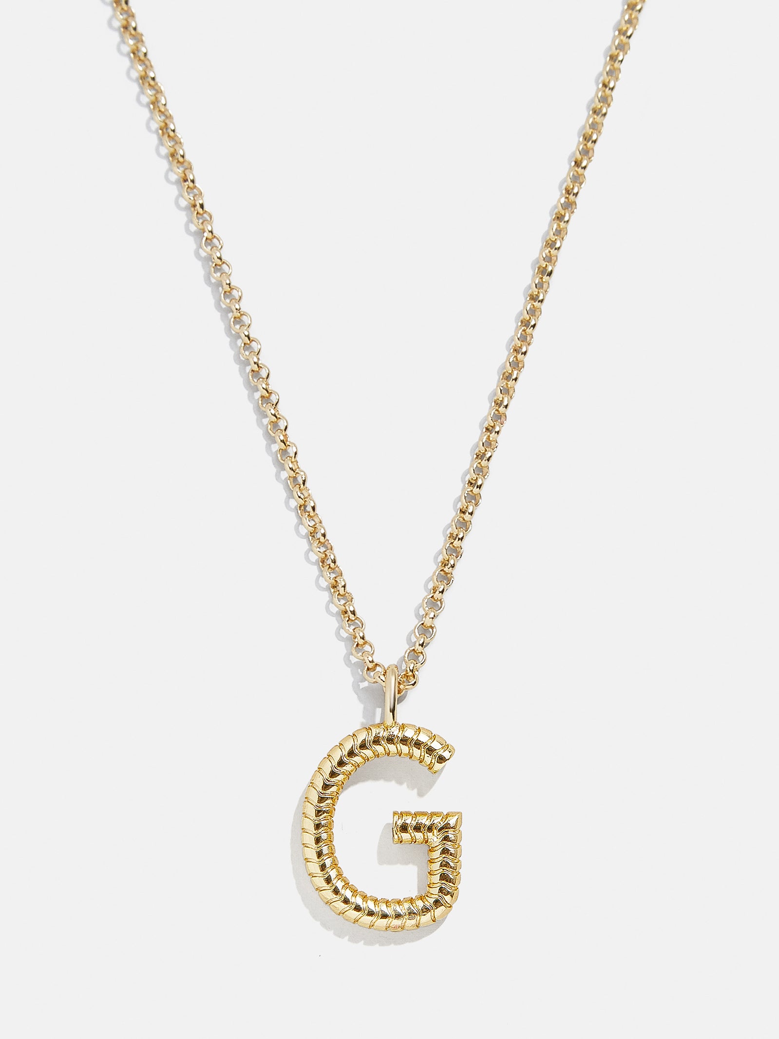 Premium Initial Necklace - Ribbed Textured Design