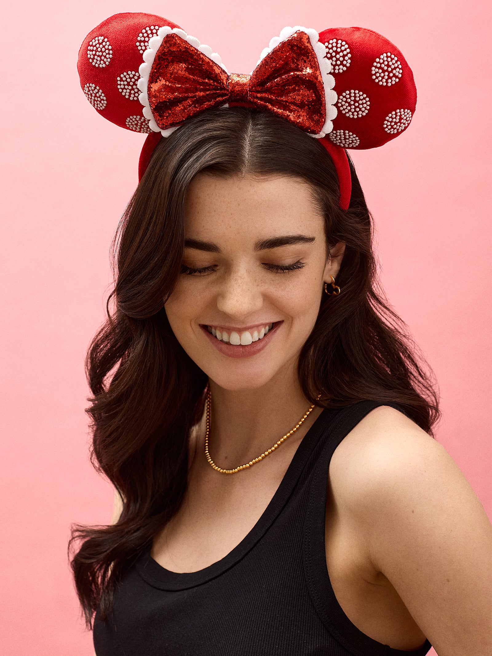 Premium Disney Minnie Mouse Pearl Polka Dot Ears Headband - Ultimate Disney Magic