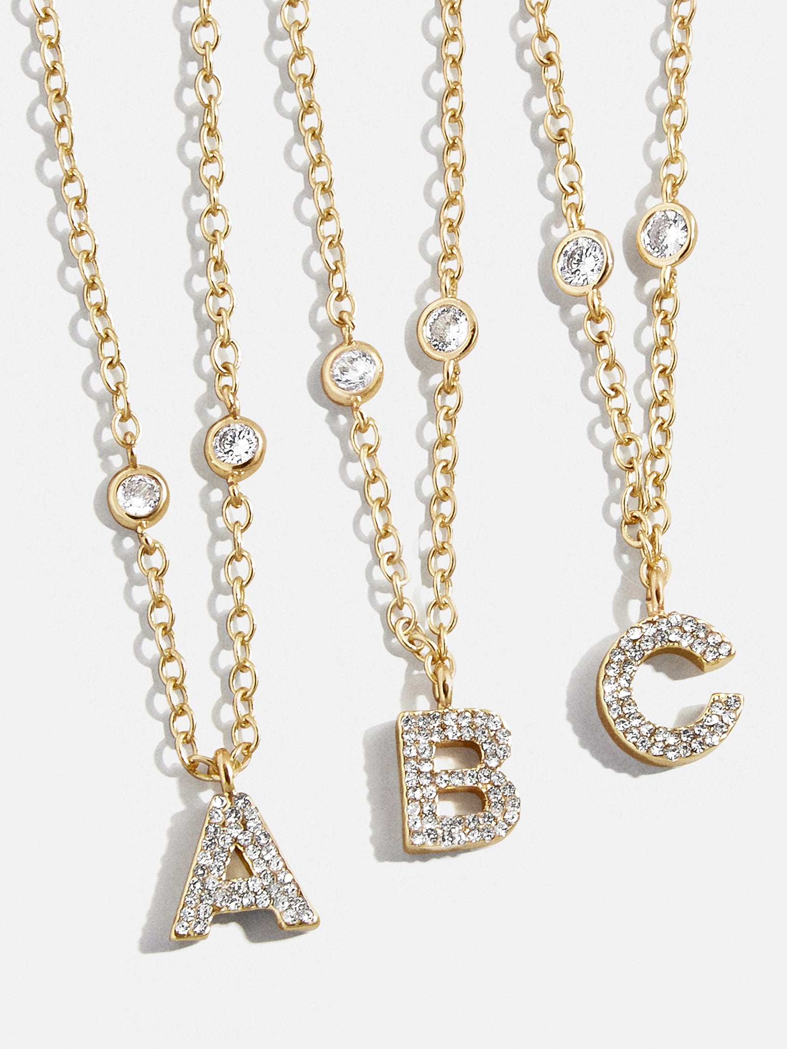 Premium Pavé Initial Yasmine Necklace - Gold Plated, Personalized Elegance