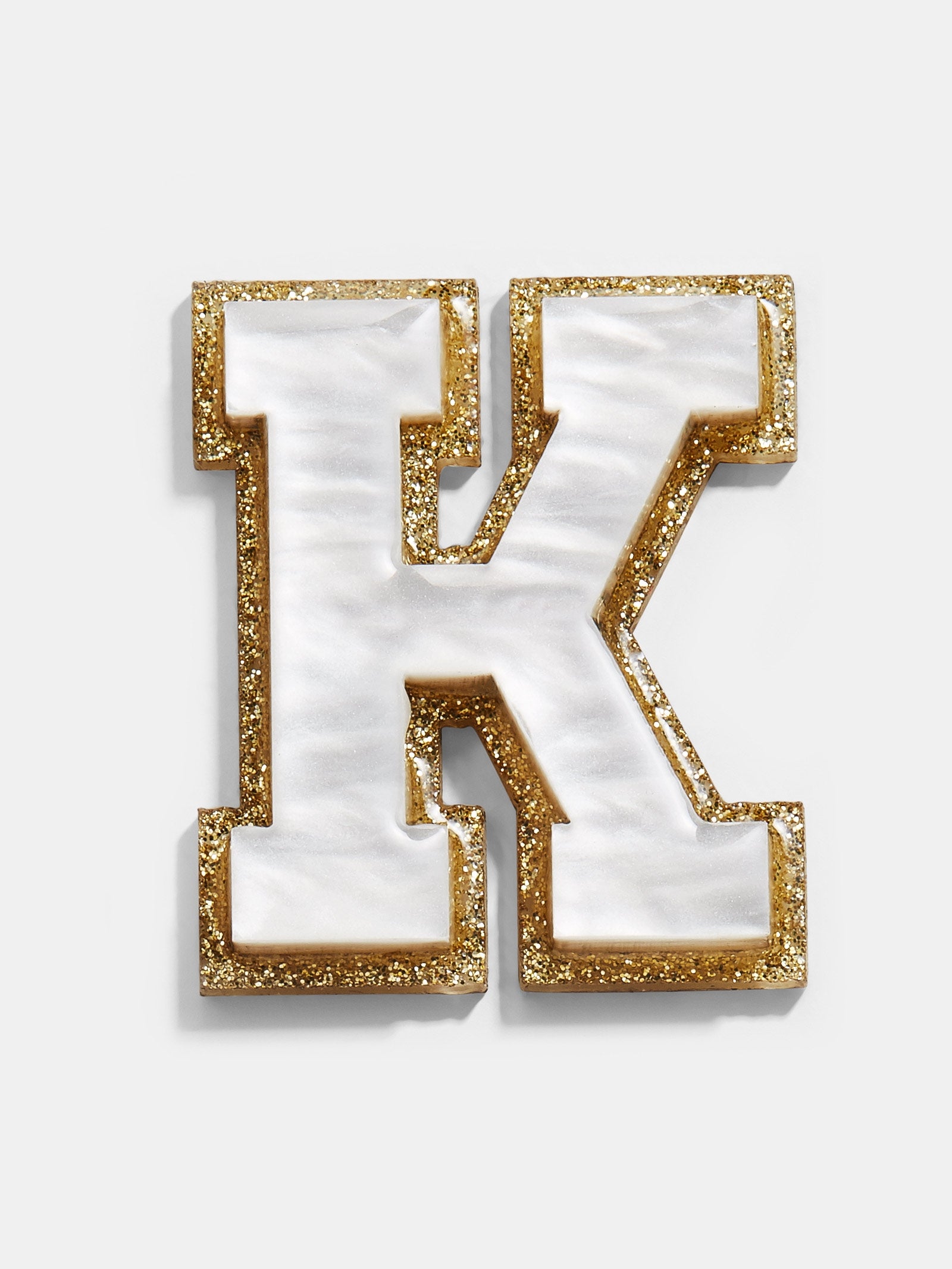 Premium Varsity Initial Sticker - White/Gold | Personalize Your Style