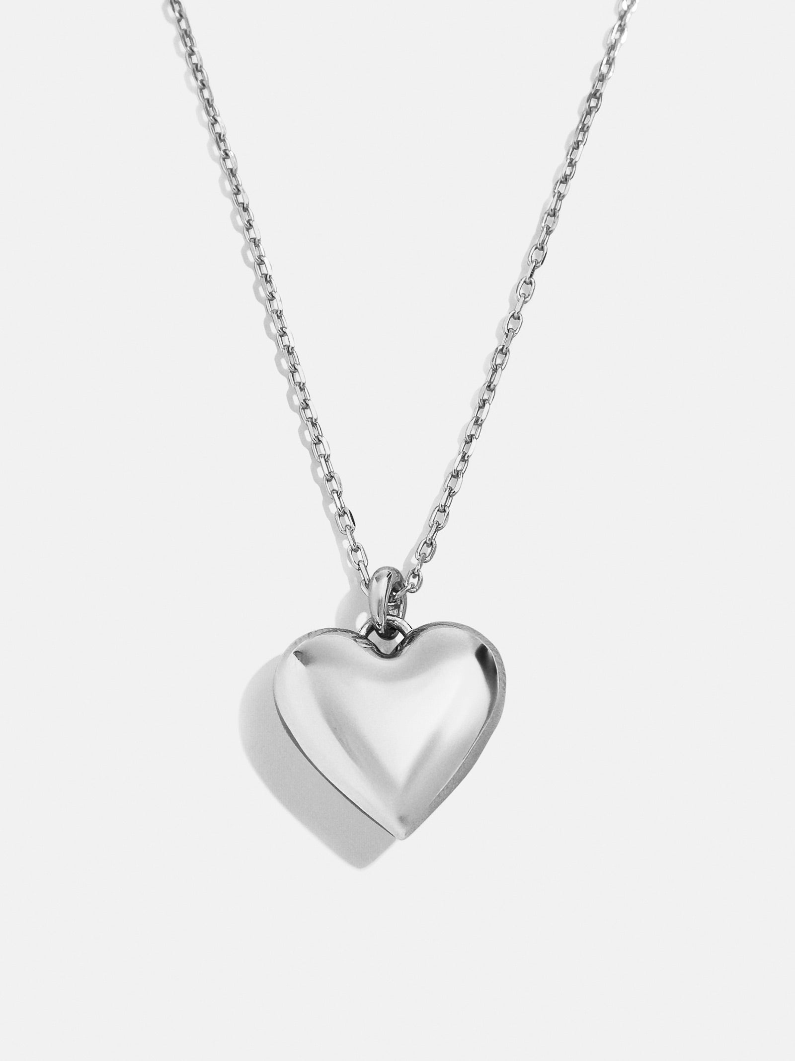 Ultimate Puffy Heart Sterling Silver Custom Engraved Pendant Necklace