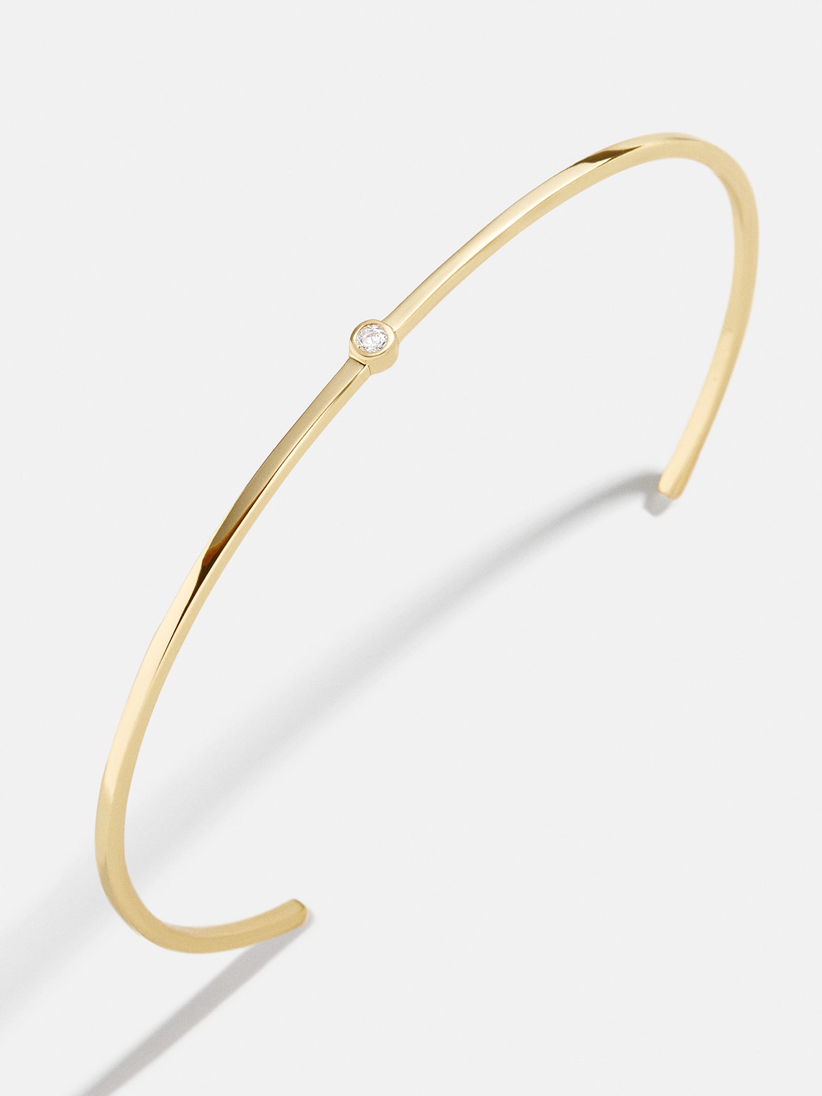 Yasmine Premium 18K Gold Cuff Bracelet with Cubic Zirconia Center