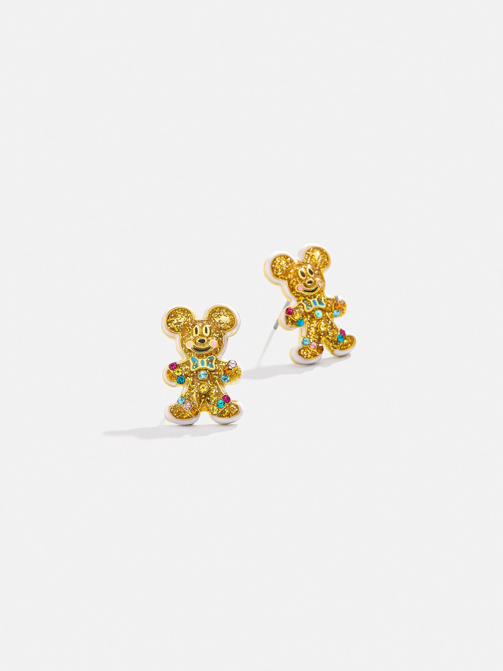 Disney Premium Mickey Mouse Gingerbread Stud Earrings - Festive Holiday Jewelry