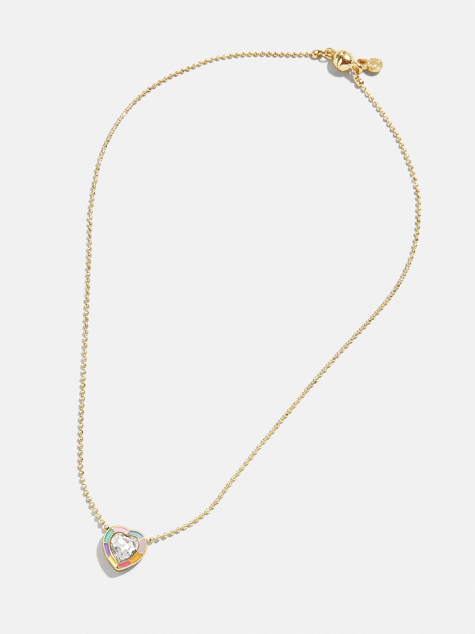 Premium Heart of Gold Kids' Necklace - Enamel & Crystal Pendant