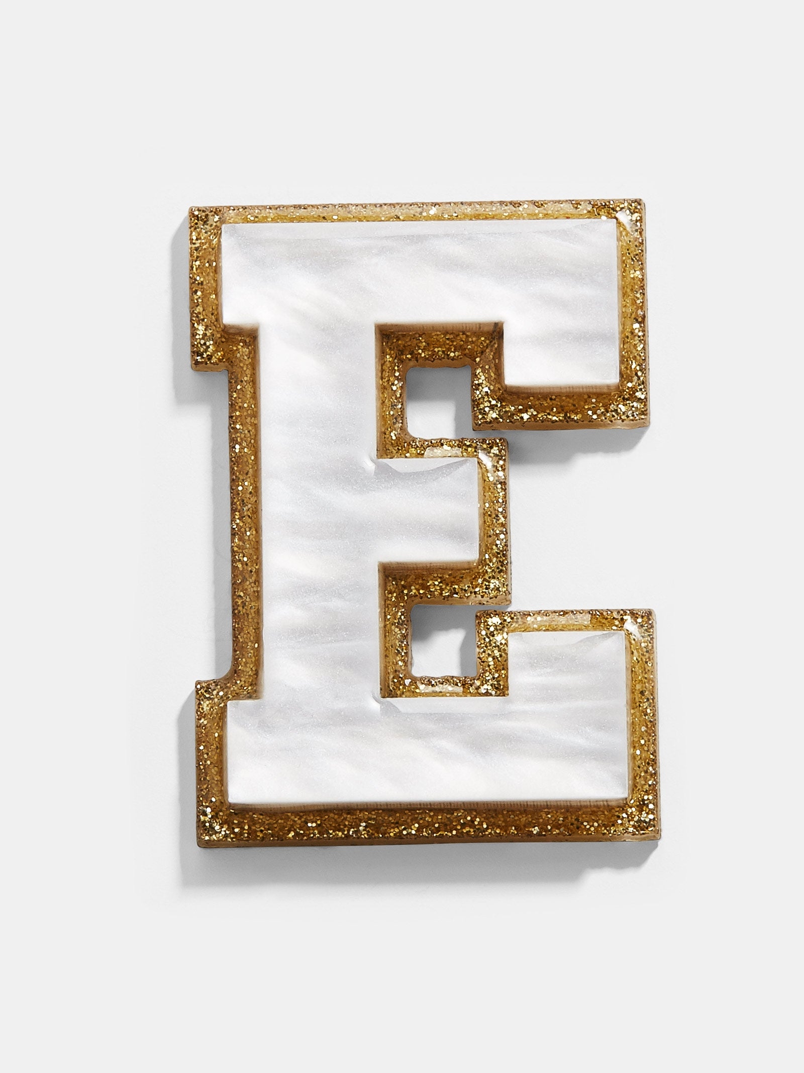 Premium Varsity Initial Sticker - White/Gold | Personalize Your Style