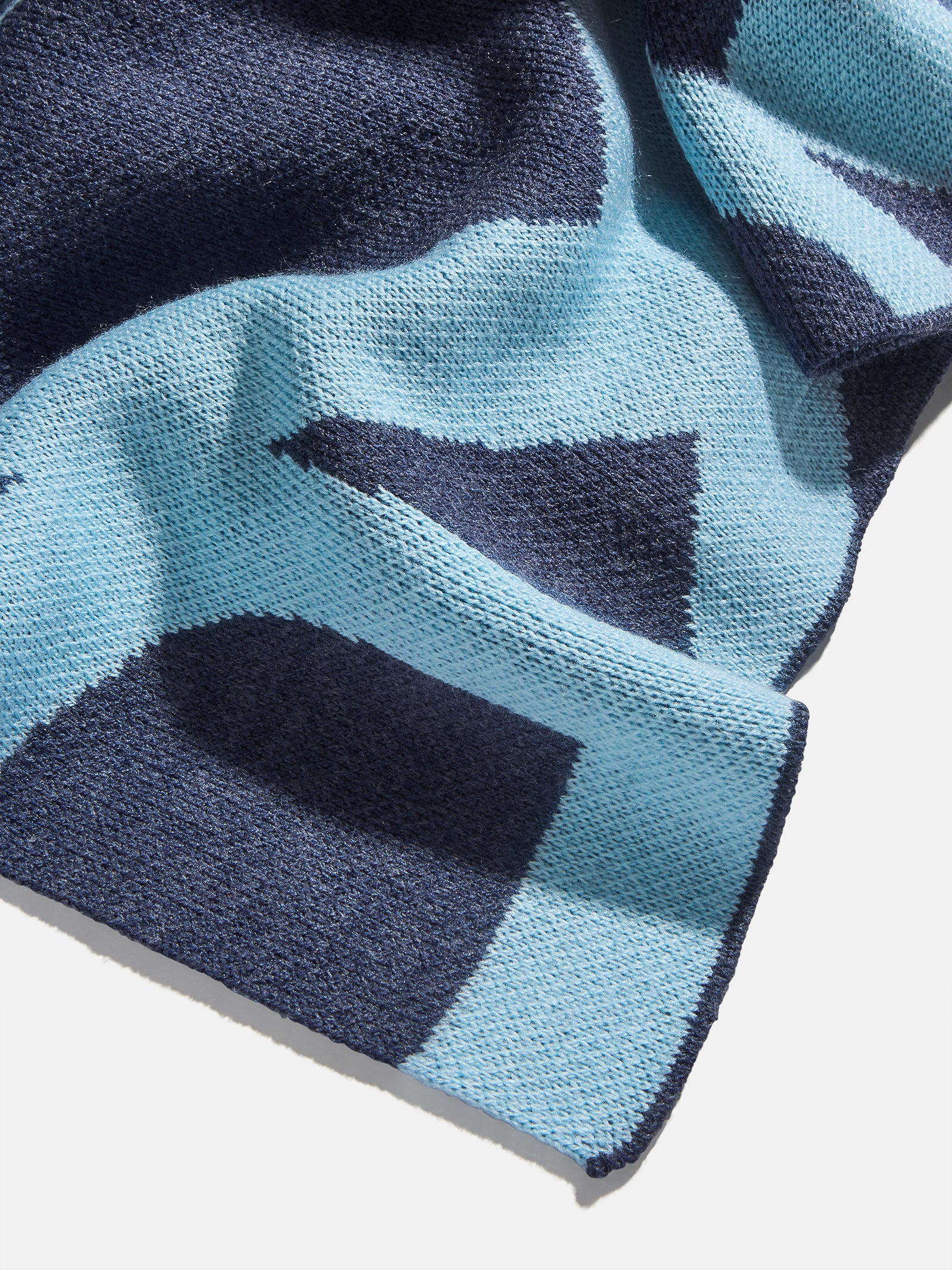 Premium Ramble On Custom Knit Blanket - Navy & Light Blue