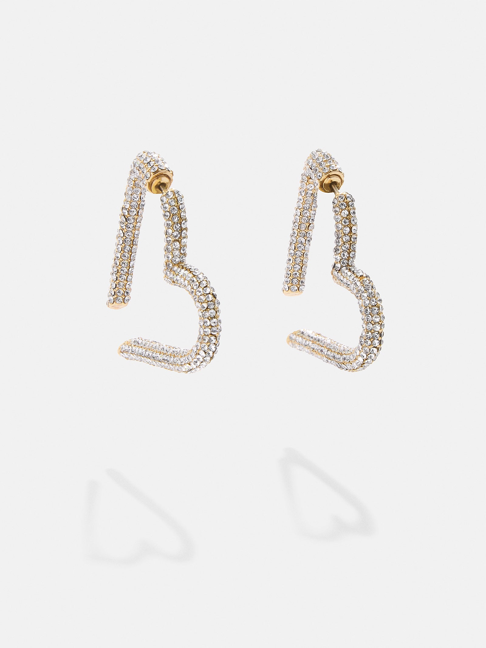 Premium Emory Heart Earrings - Gold & Pavé