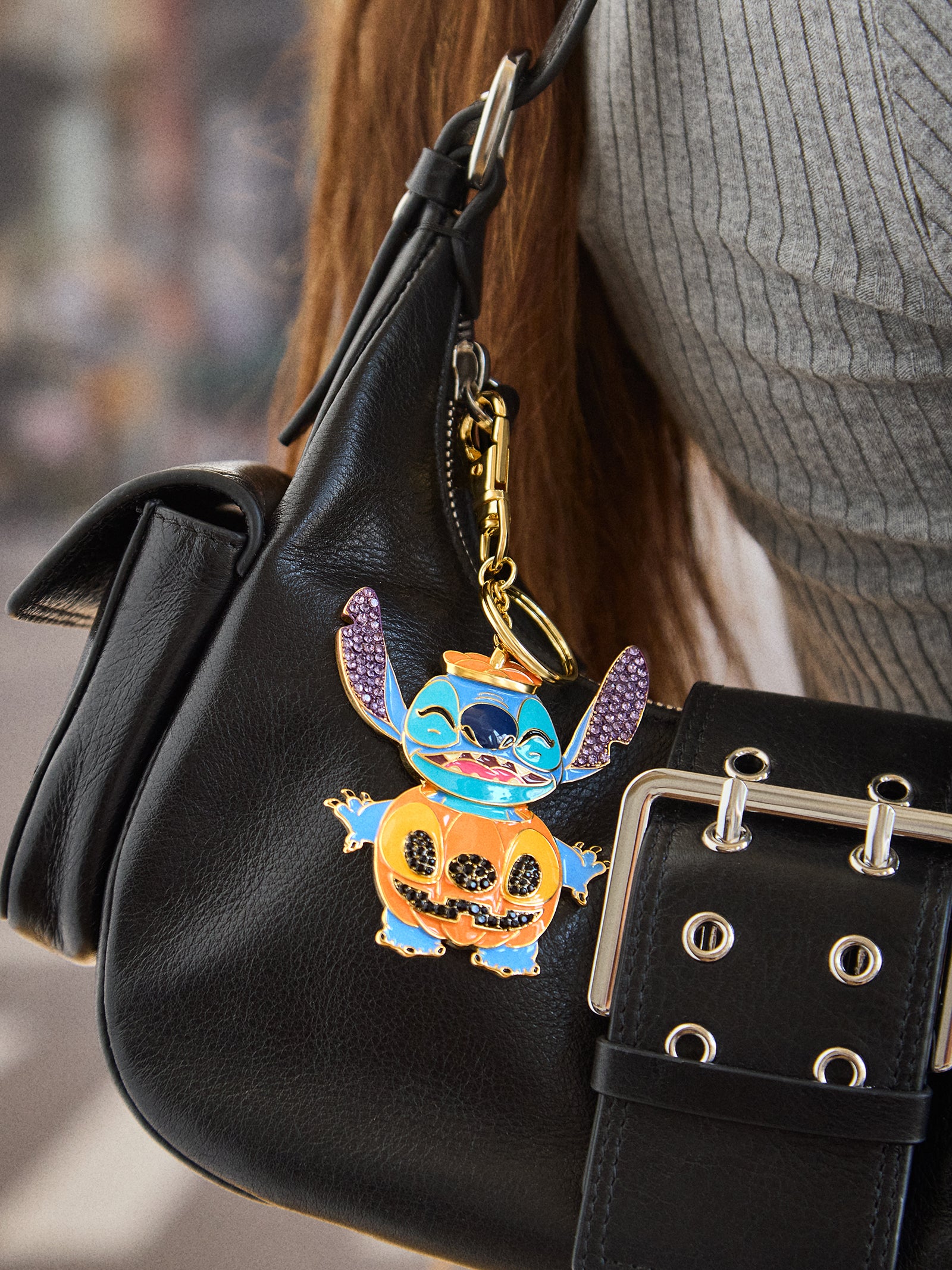 Disney Stitch Glow-In-The-Dark Pumpkin Bag Charm - Premium Halloween Accessory