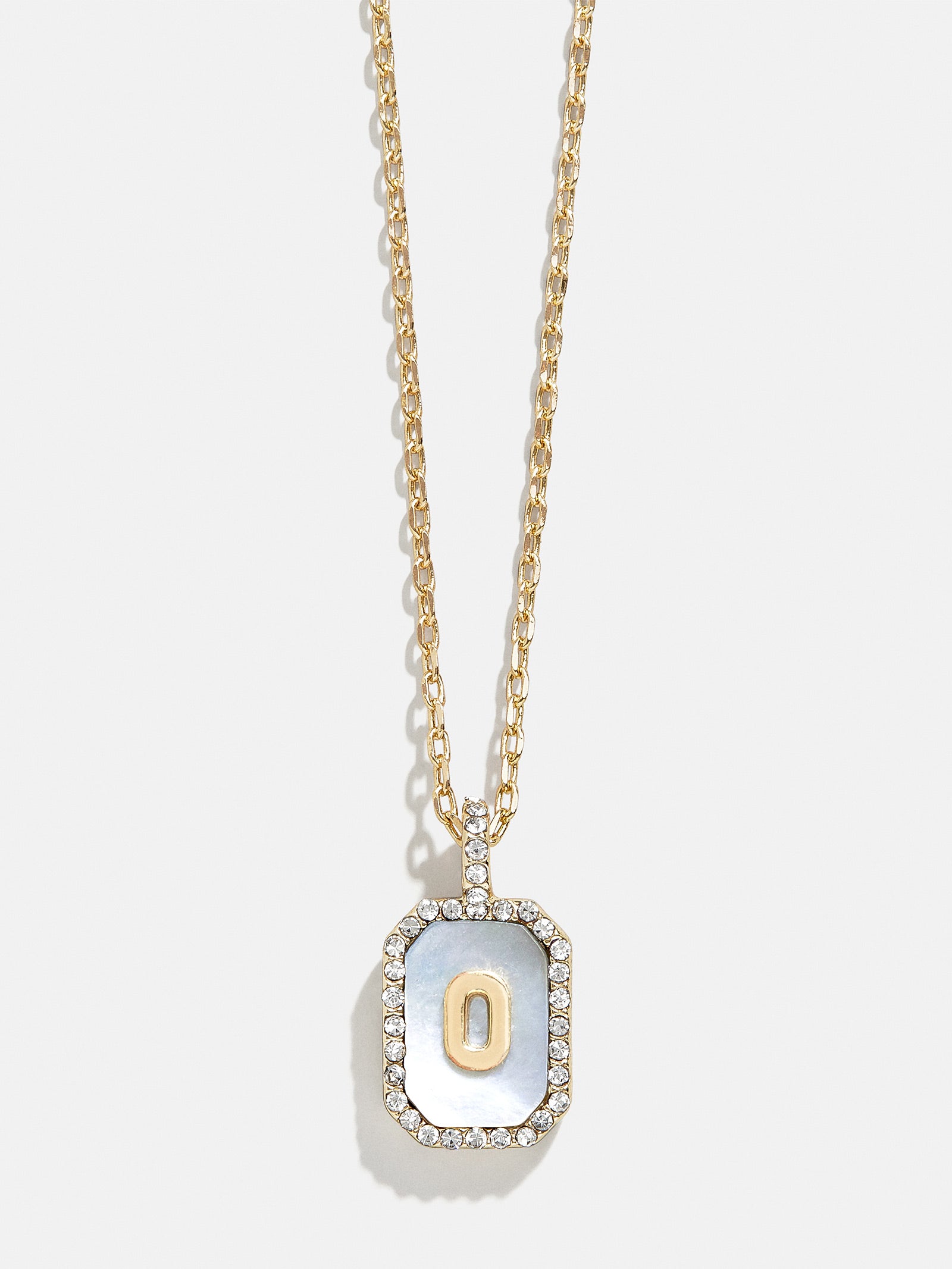 Premium Gold & Dark Mother Of Pearl Initial Necklace - Personalized Elegance