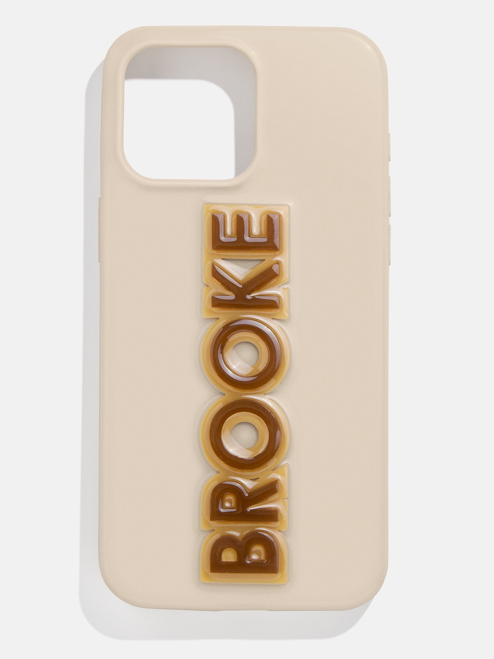 Premium Custom Block Font iPhone Case - Beige/Brown