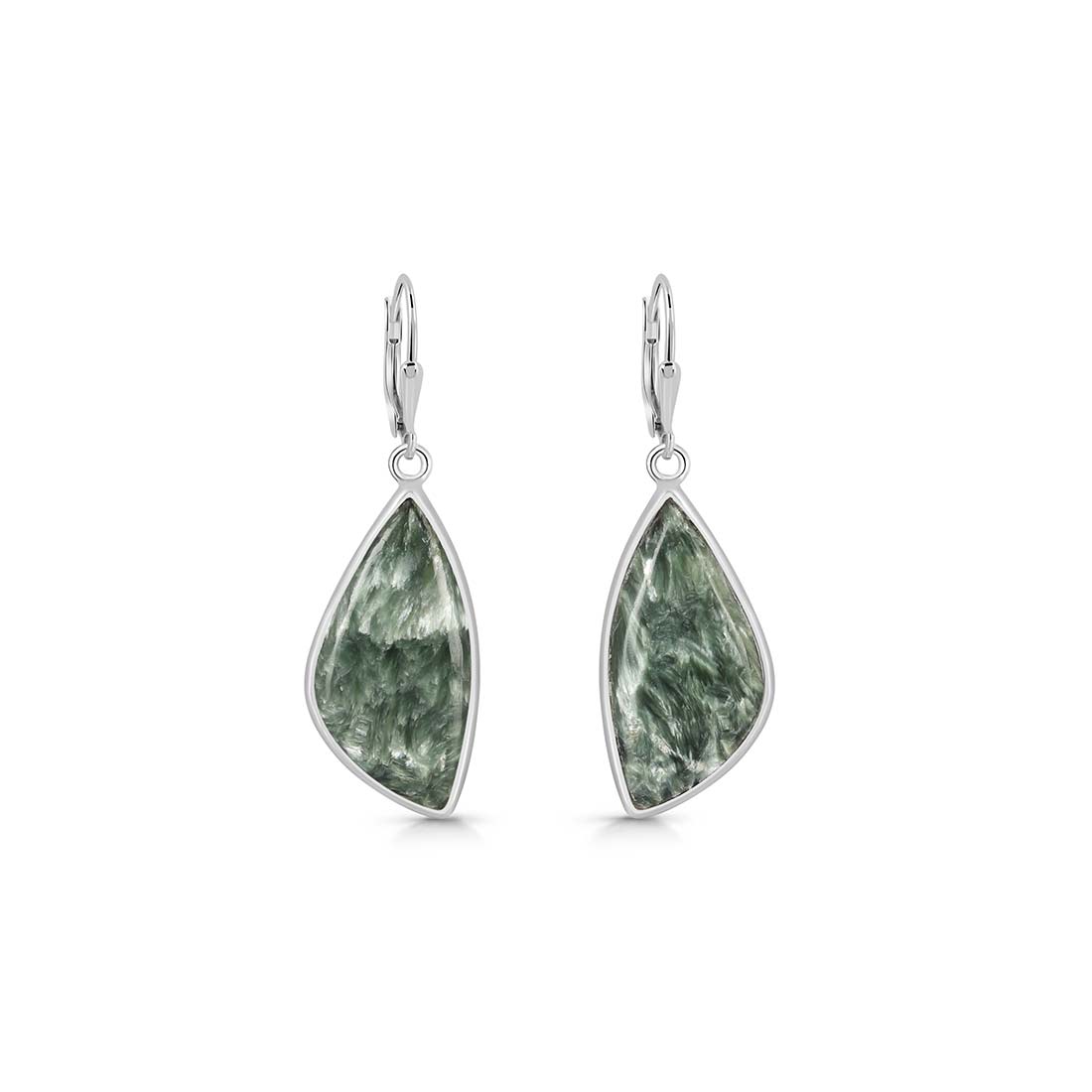 Premium Seraphinite Statement Earrings - SER-E-11