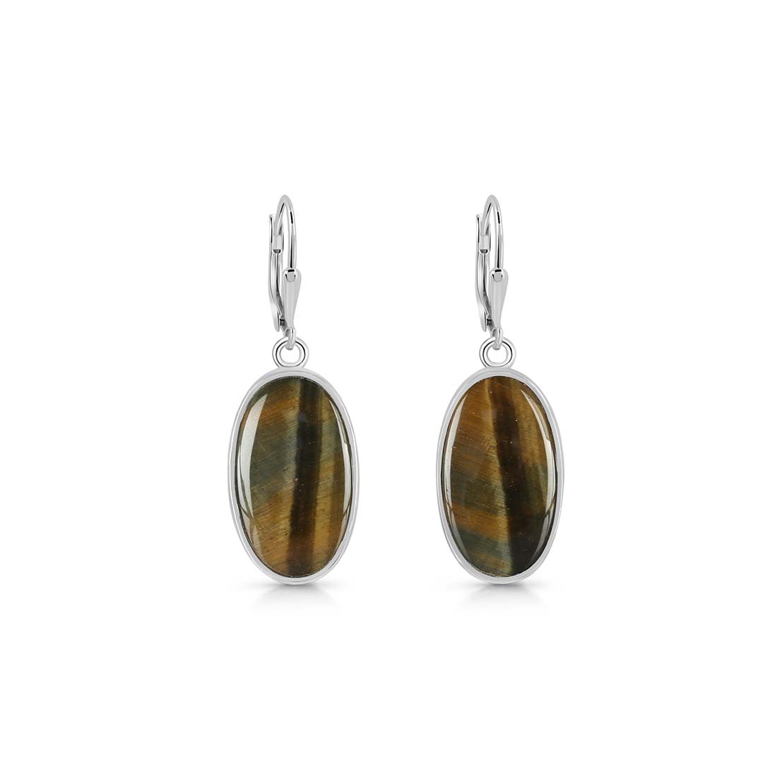 Premium Blue Tiger Eye Statement Earrings - Sagacia Jewelry