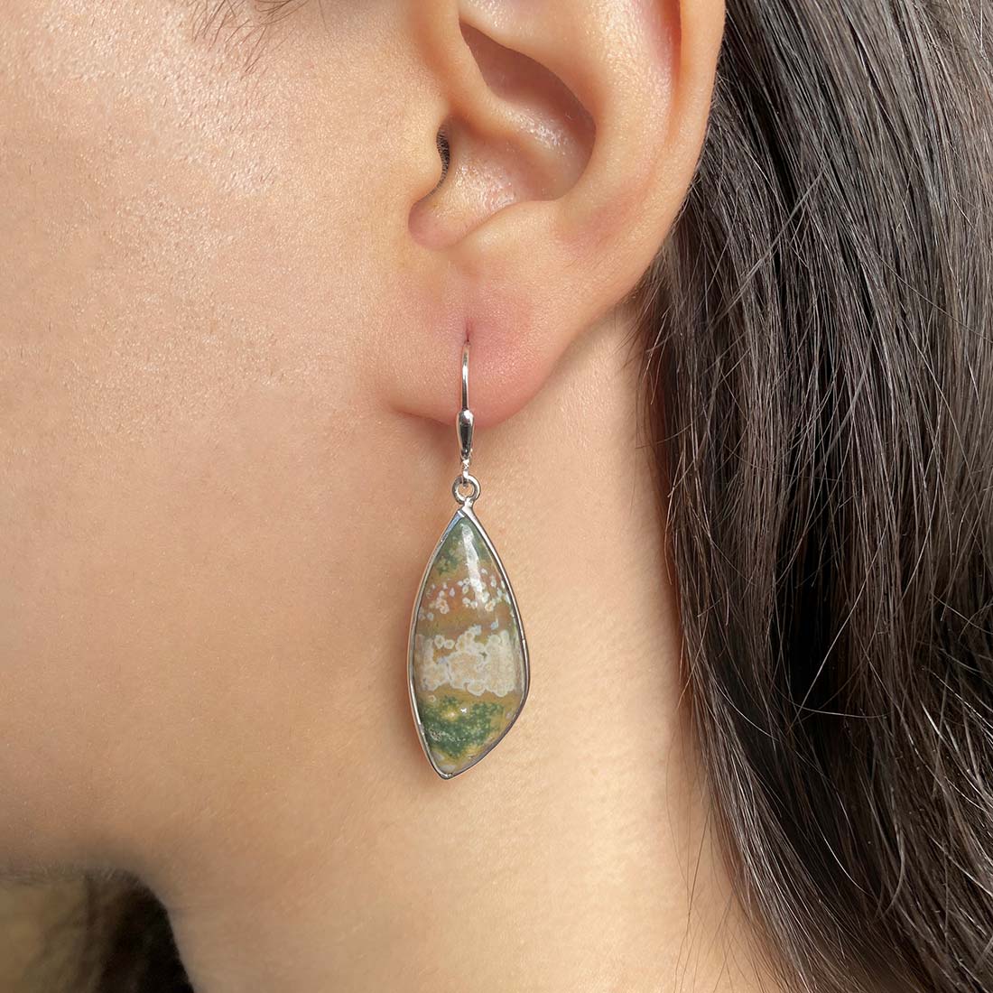 Premium Ocean Jasper Statement Earrings - OCJ-E-19