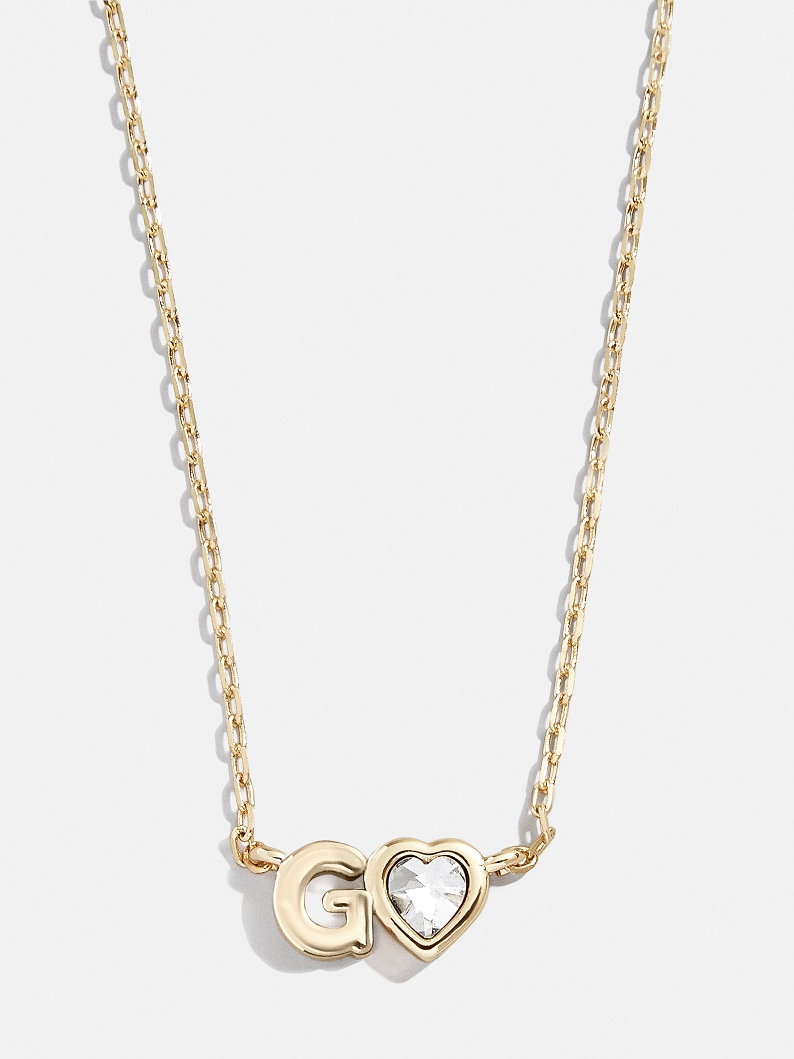 Premium Fiona Initial Necklace - Gold & Crystal Heart