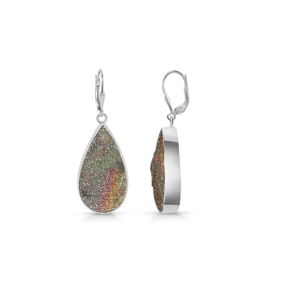 Premium Spectropyrite Druzy Earrings - Ultimate Style Statement