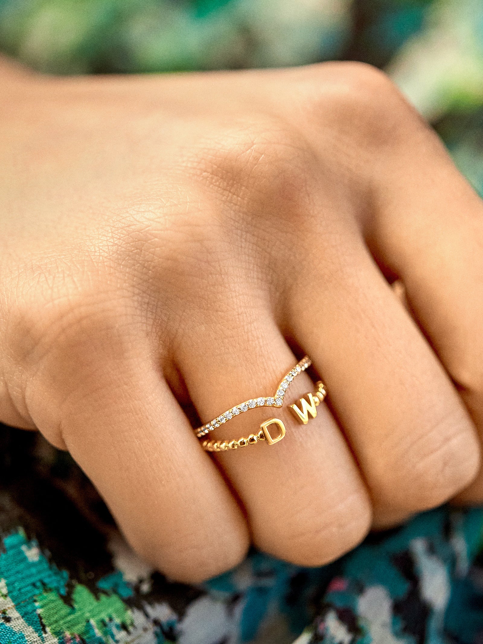 Premium 18K Gold Double Initial Custom Ring - Ultimate Personalization