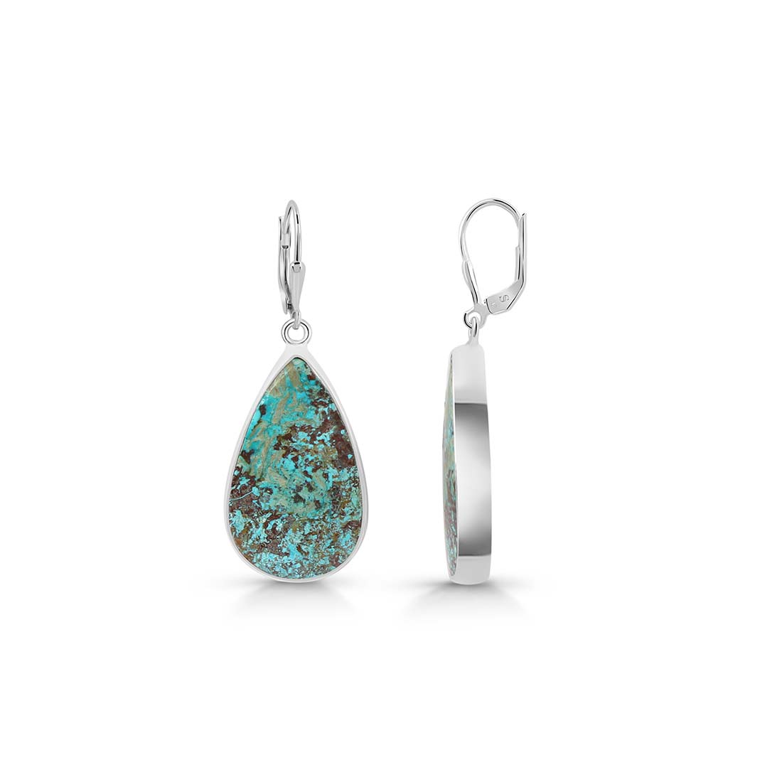 Premium Shattuckite Statement Earrings - Elegant Sterling Silver Design