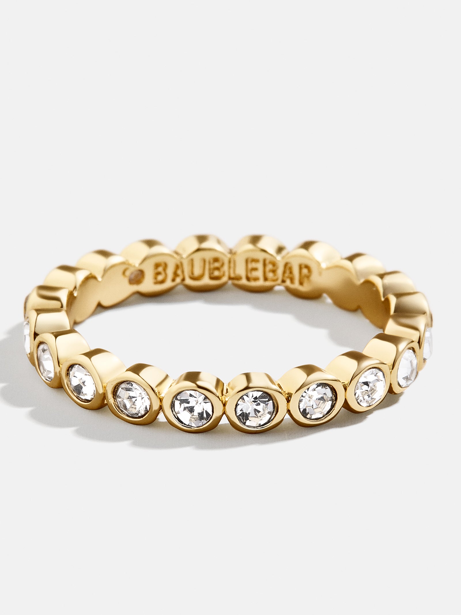 Premium Poppy Stacking Ring - Gold & Pavé