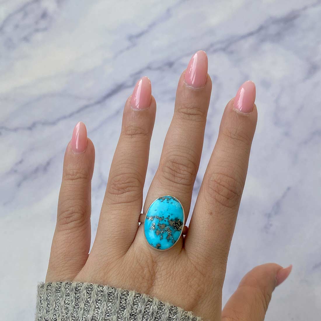 Premium Turquoise Adjustable Statement Ring - TRQ-R-196