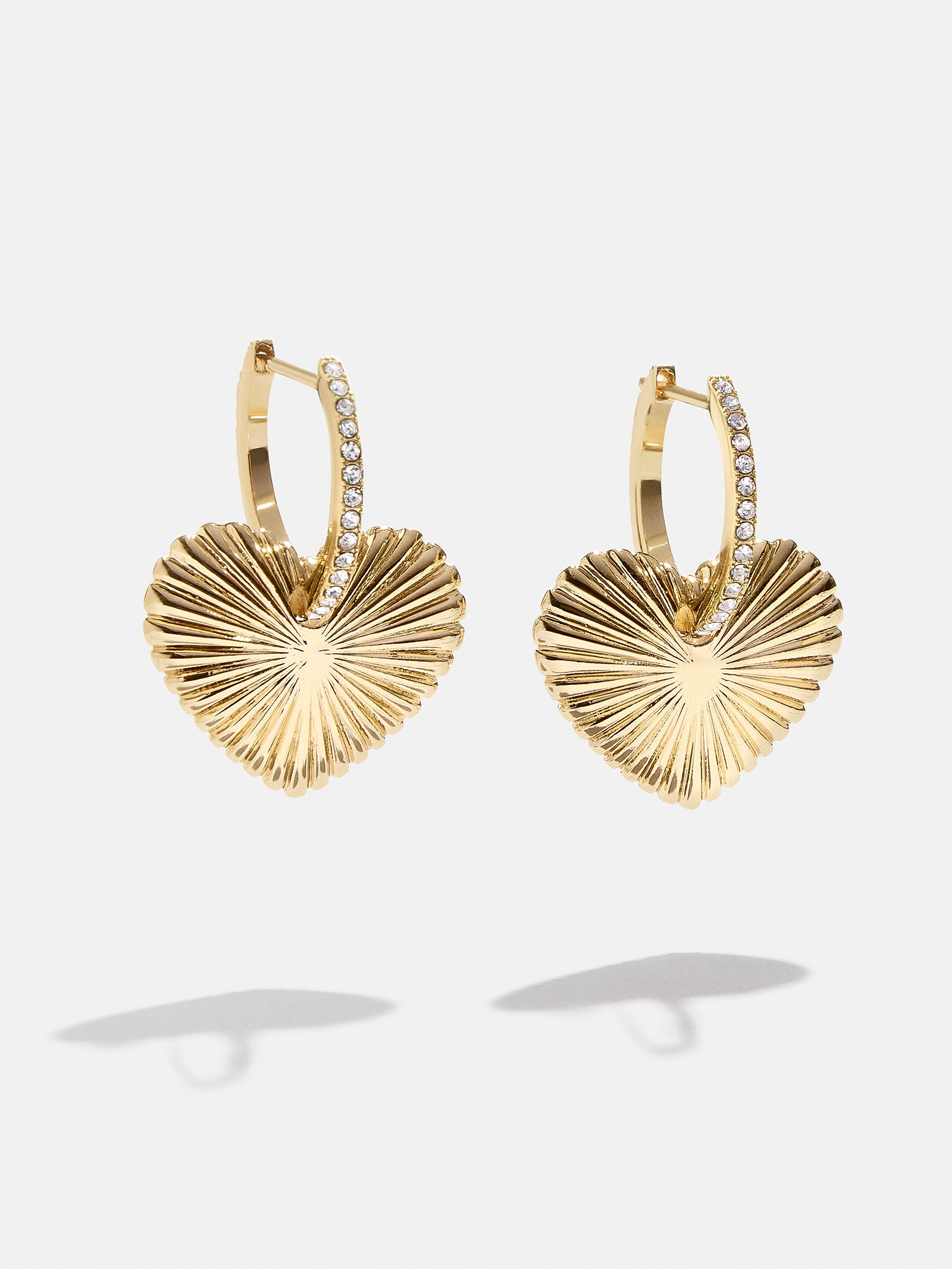 Premium Paxton Heart Earrings - Gold & Pavé