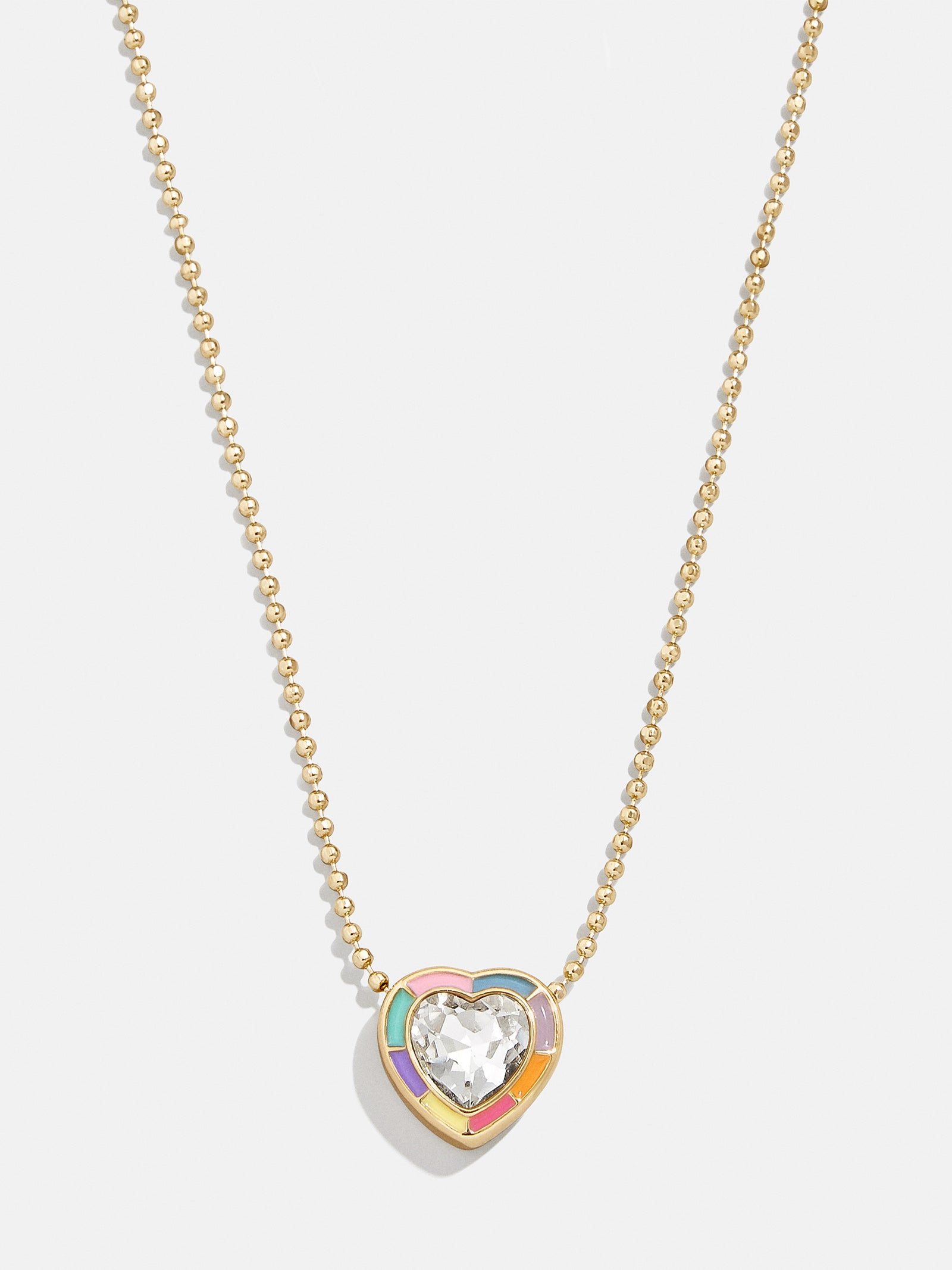 Premium Heart of Gold Kids' Necklace - Enamel & Crystal Pendant