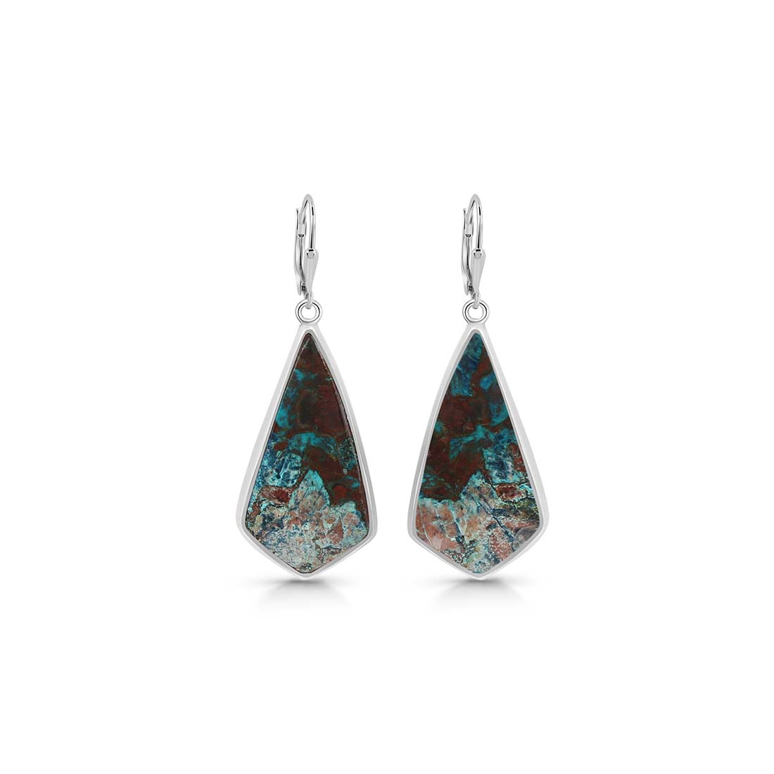 Premium Shattuckite Statement Earrings - STK-E-19