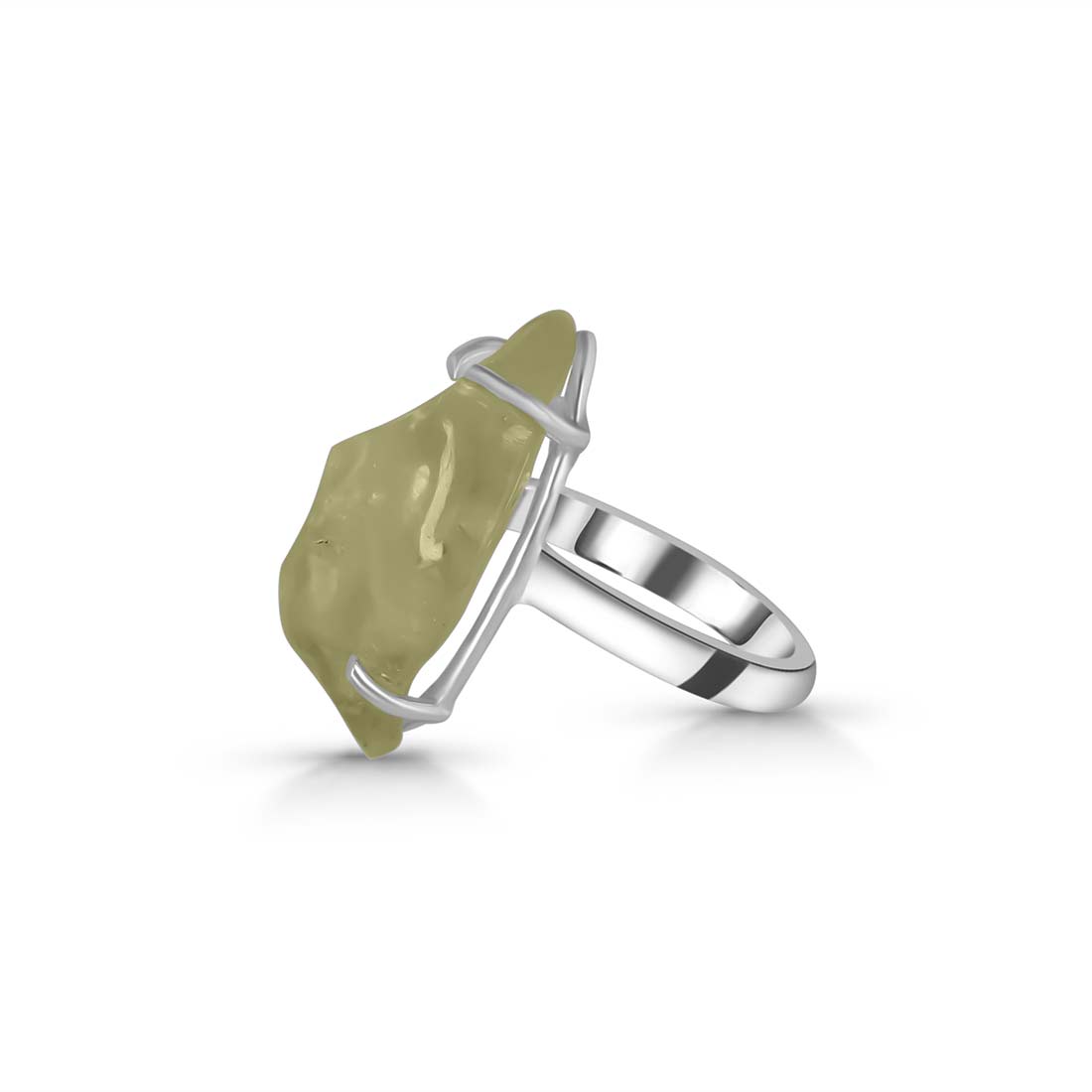 Premium Libyan Desert Glass Statement Ring - LDG-R-41