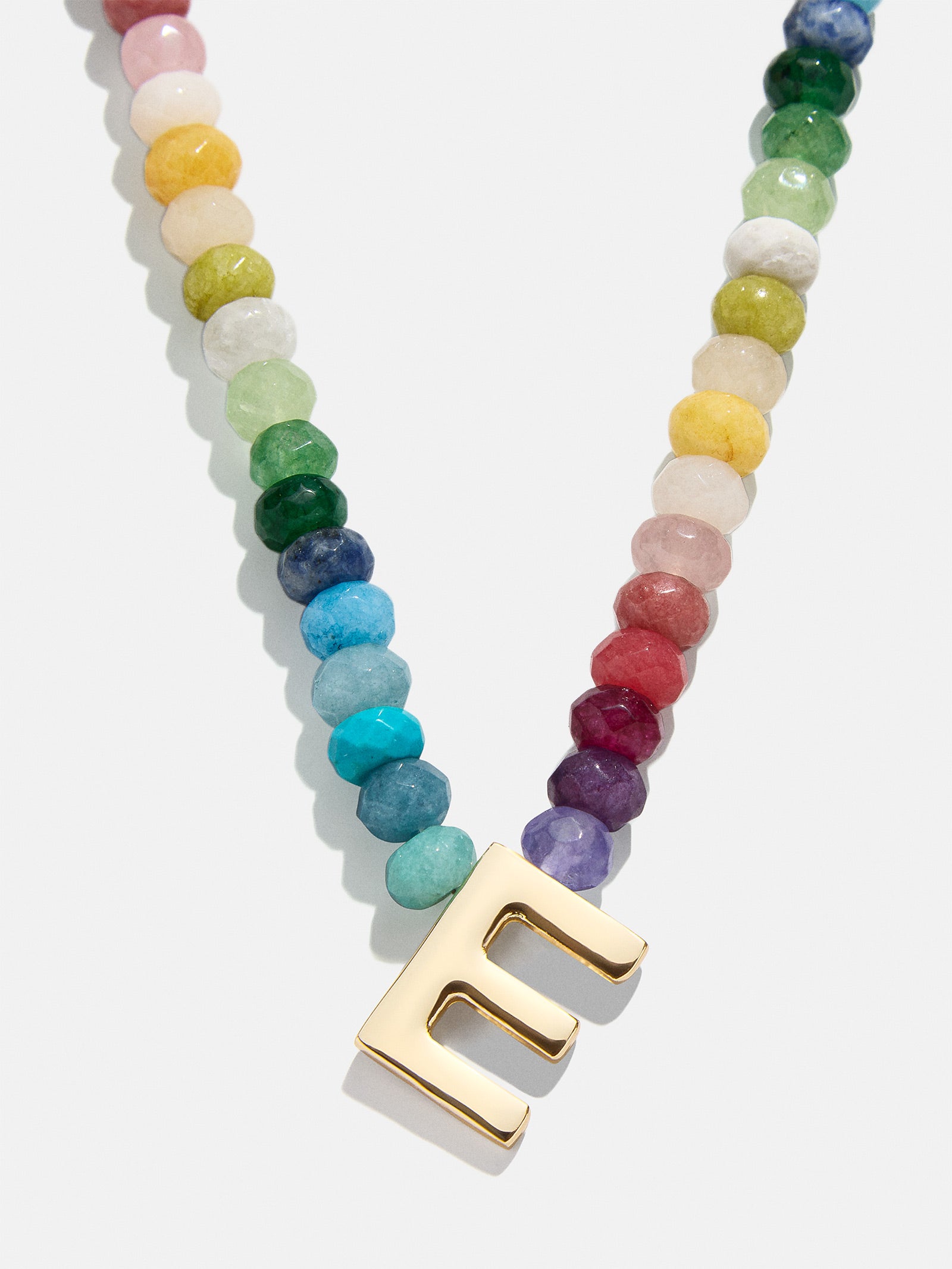 Premium Custom Initial Necklace with Semi-Precious Stones