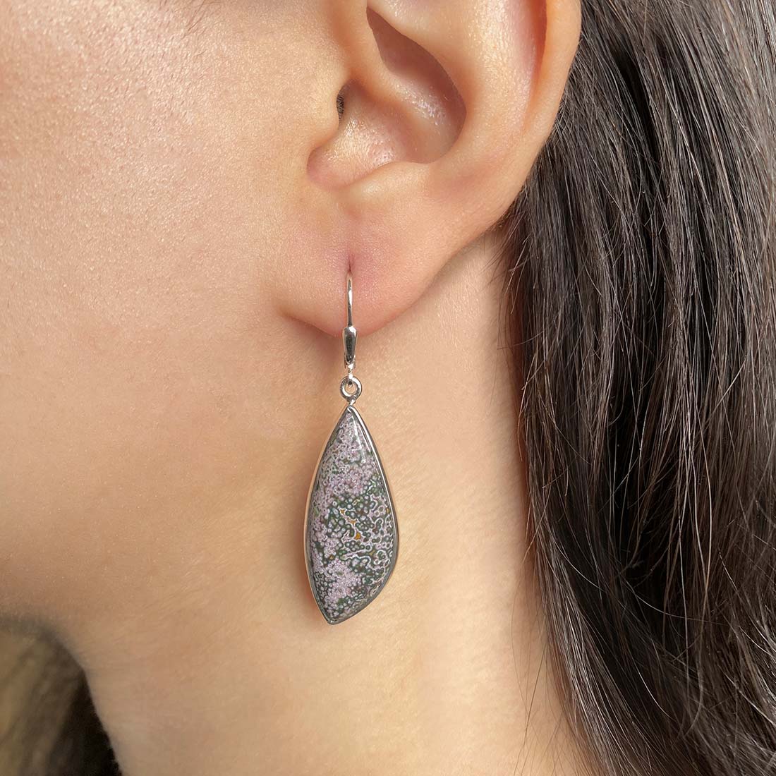 Premium Ocean Jasper Statement Earrings - OCJ-E-26