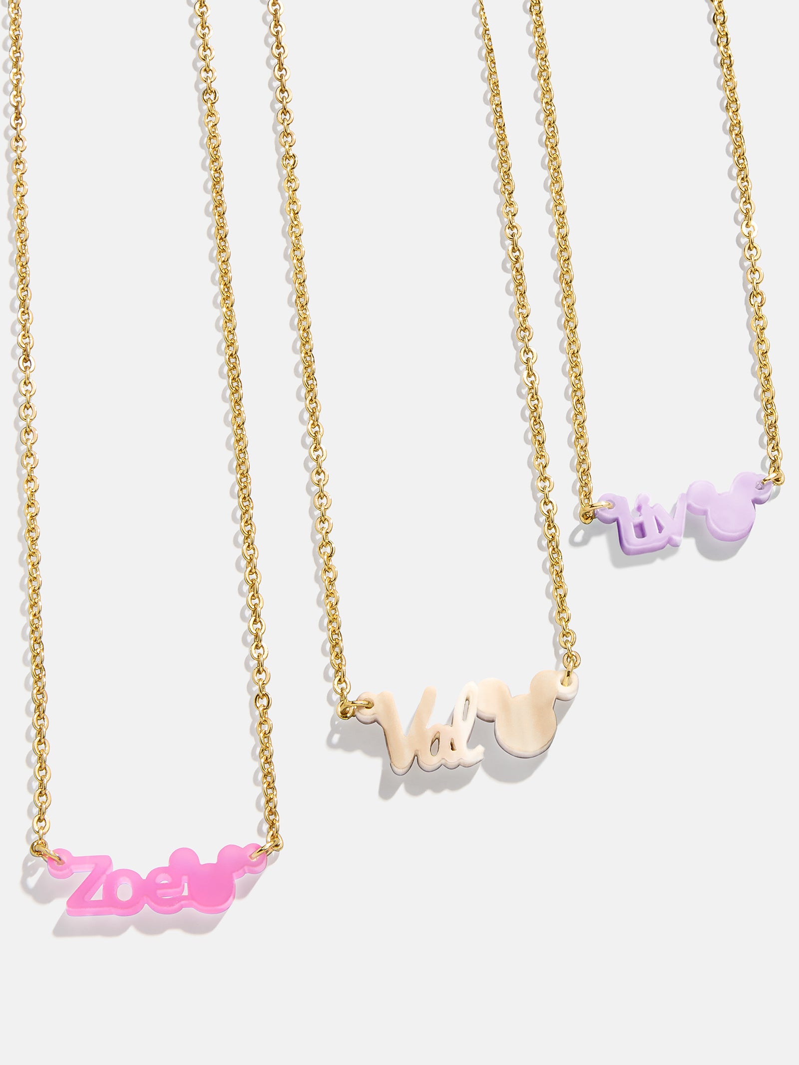 Premium Disney Mickey Mouse Custom Acrylic Nameplate Necklace - Translucent Purple