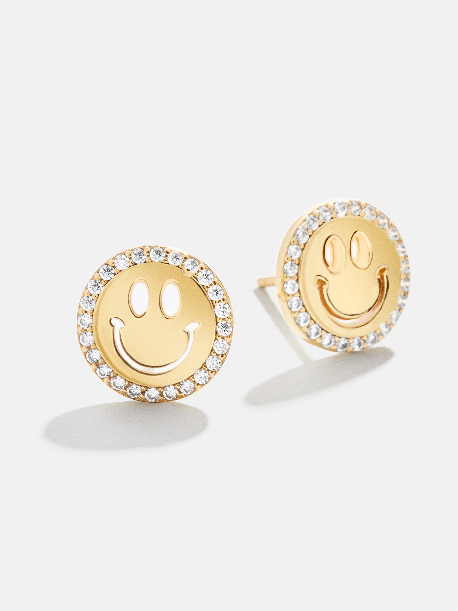 Premium All Smiles 18K Gold Kids' Earrings - Sparkling Smiley Design