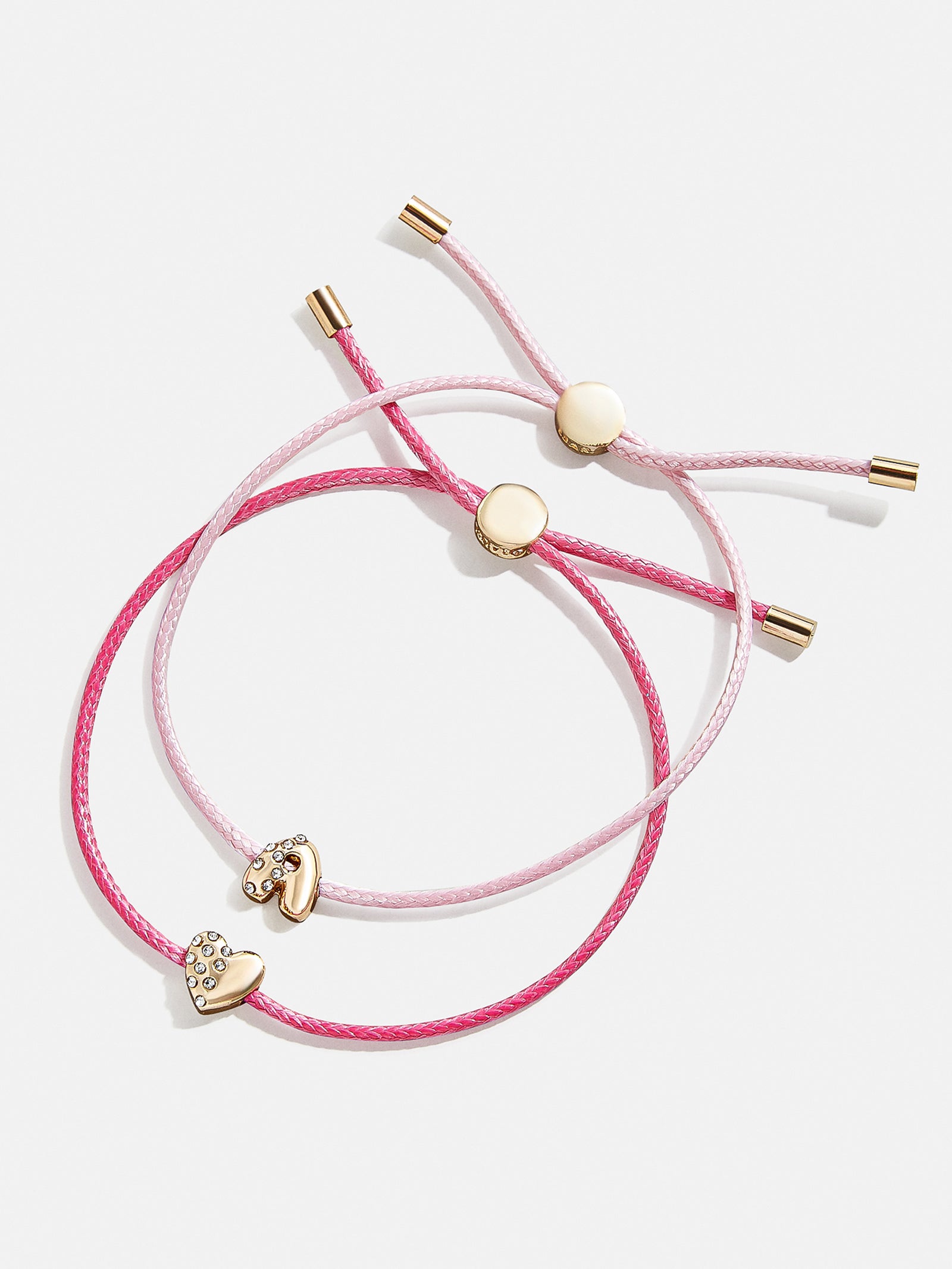 Premium Kids' Crystal Initial Bracelet Set - Ultimate Pink Stack