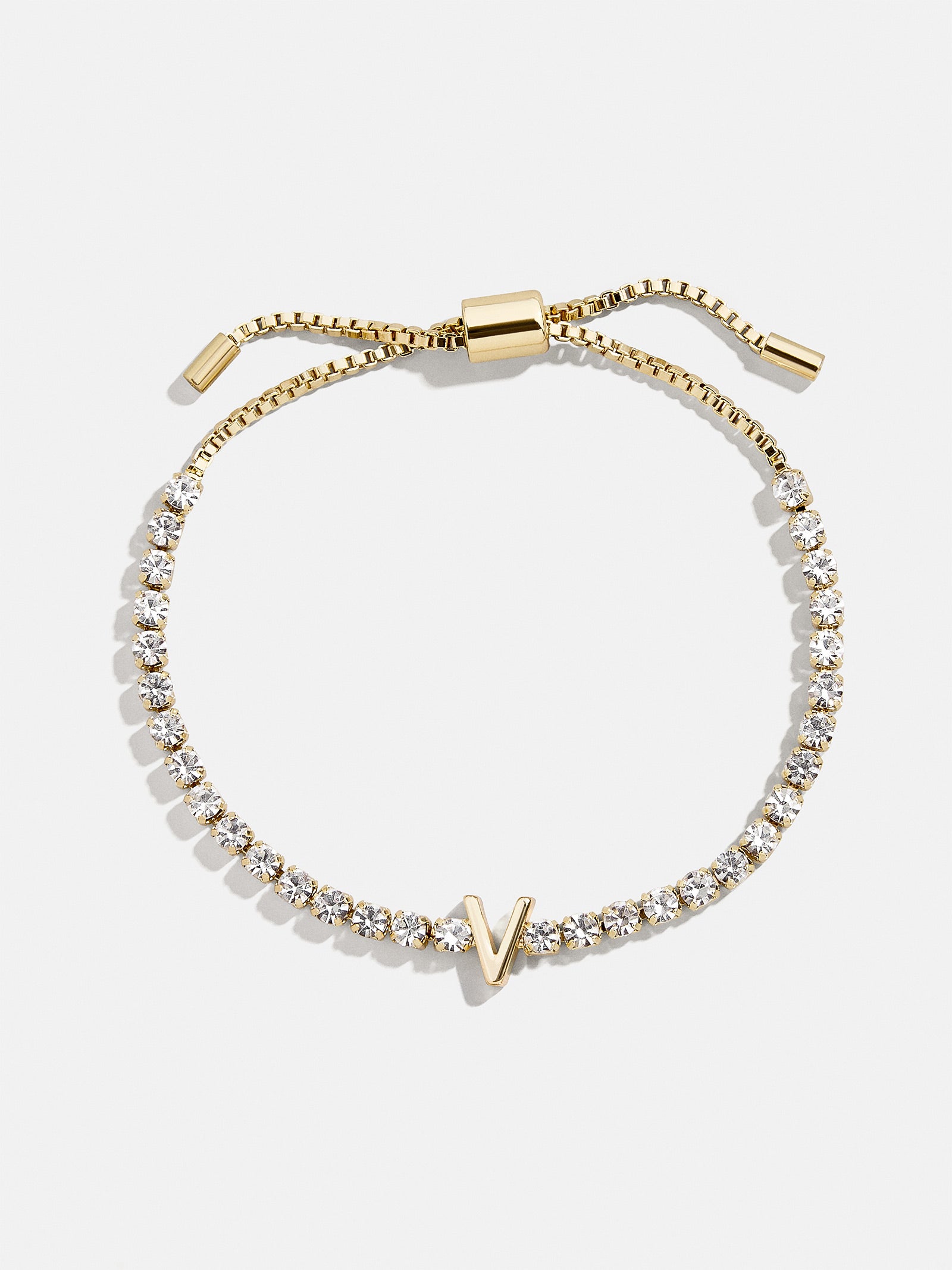 Premium Lyanna Initial Tennis Bracelet - Gold/Pavé