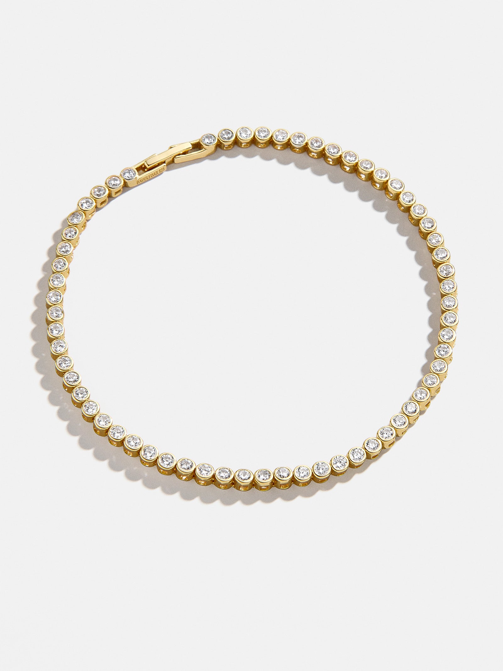 Premium Amalie Tennis Bracelet - 18K Gold Bezel Elegance