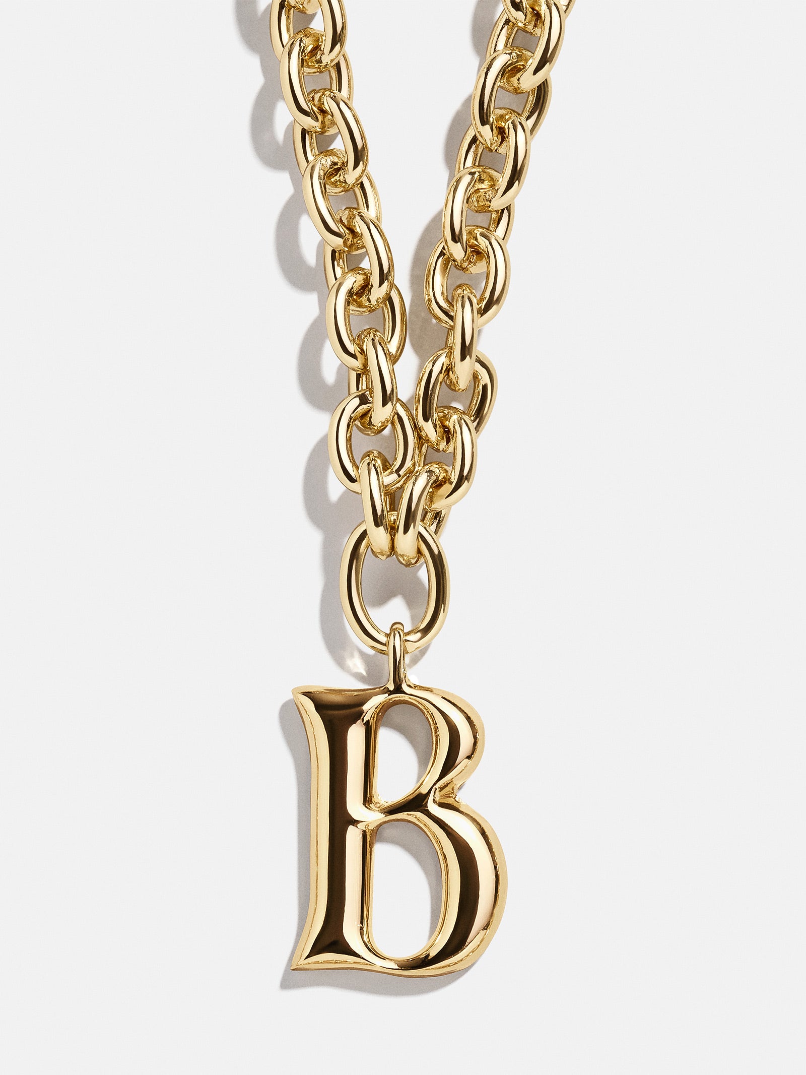 Premium Chunky Charm Initial Necklace - Gold