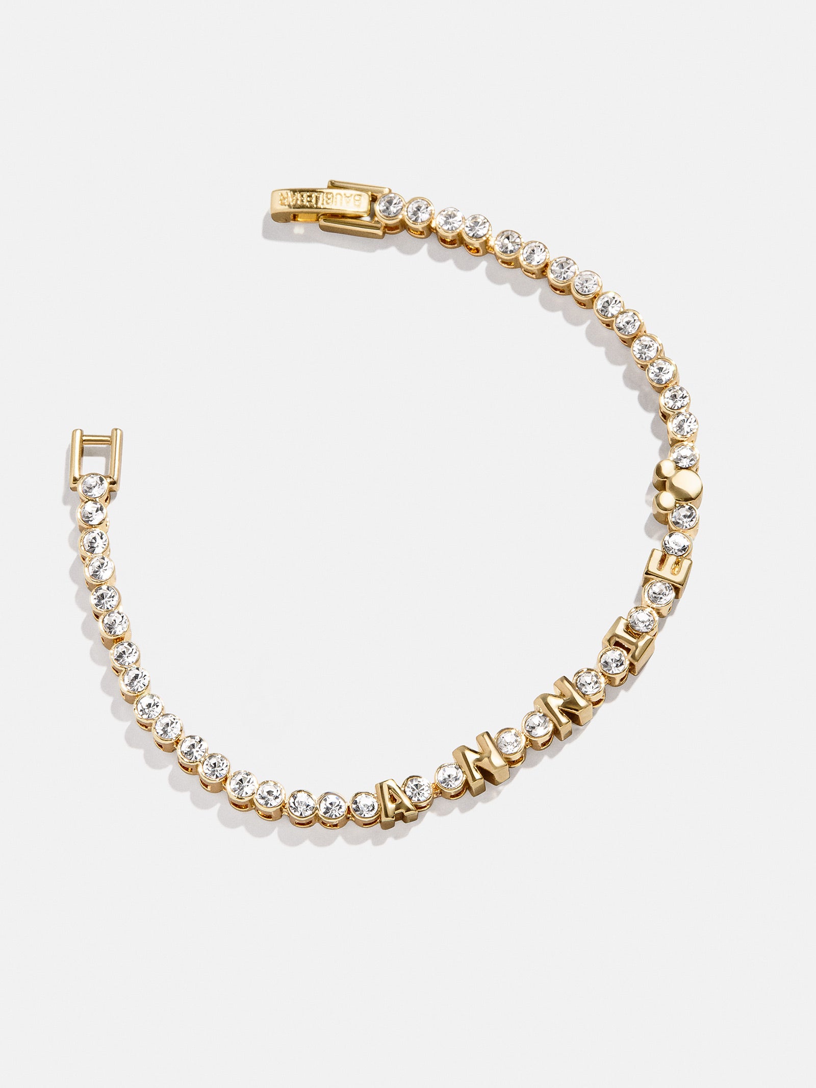 Premium Disney Mickey Mouse Custom Bezel Tennis Bracelet - Gold & Pavé