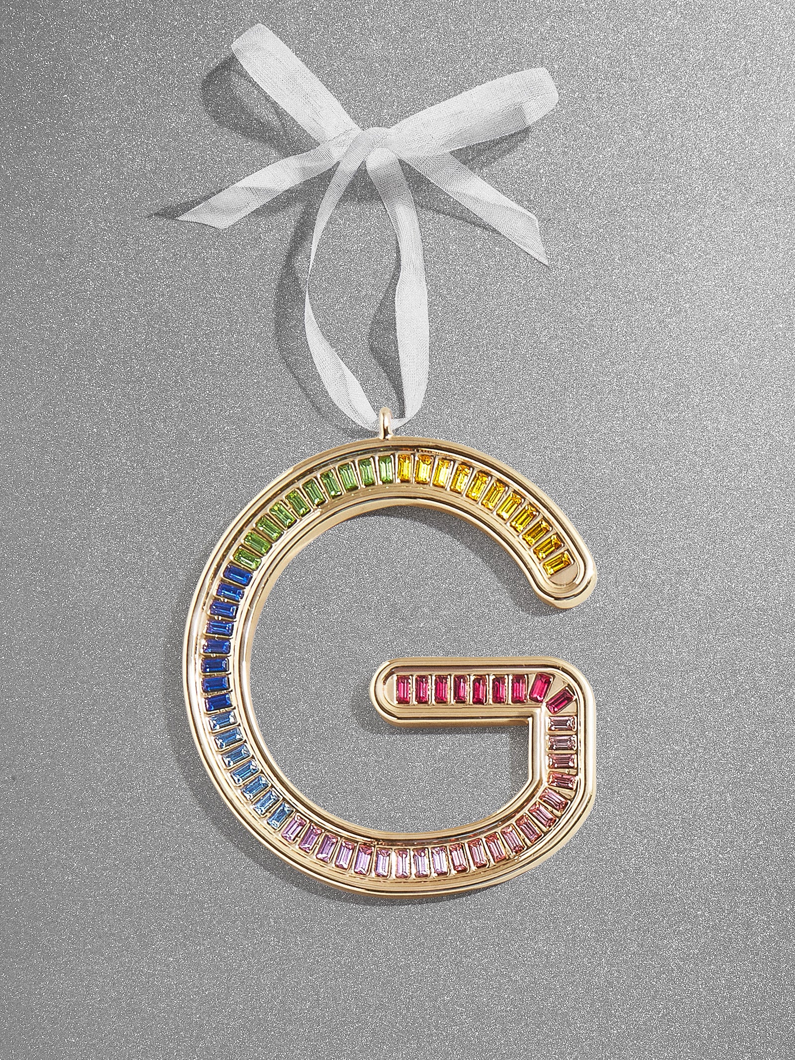 Premium Merry & Bright Personalized Initial Ornament - Ultimate Holiday Glam