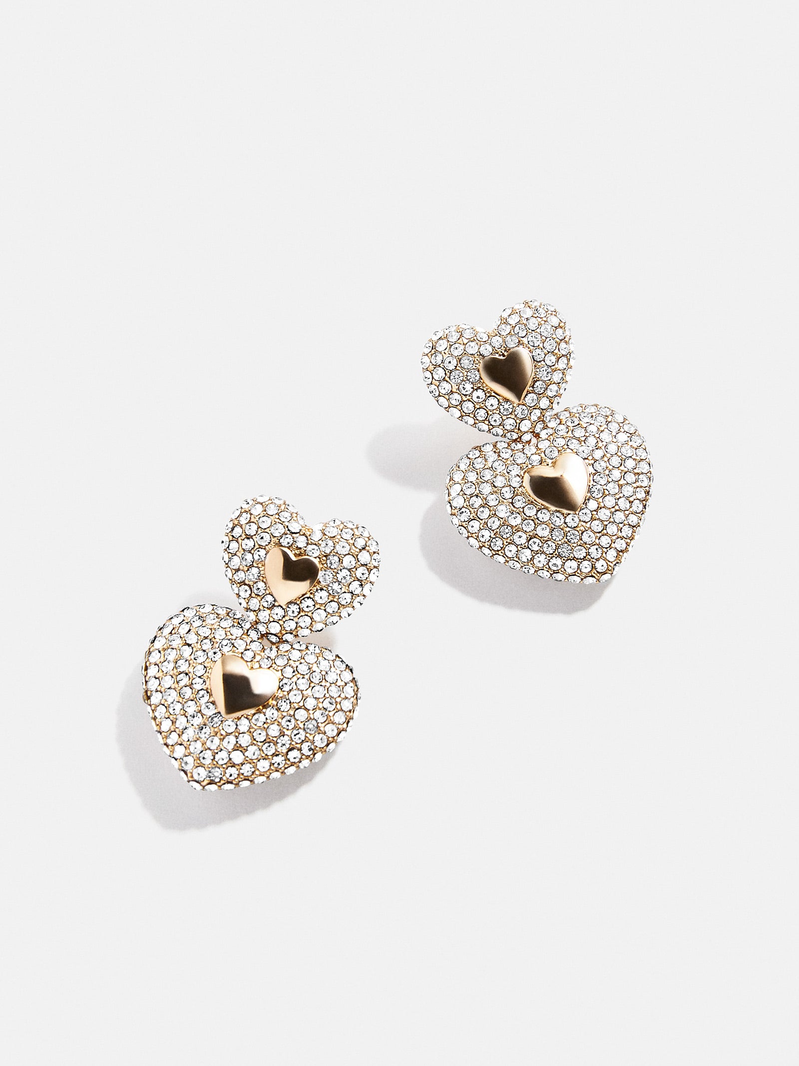 Ultimate Haven Heart Drop Earrings - Gold & Pavé