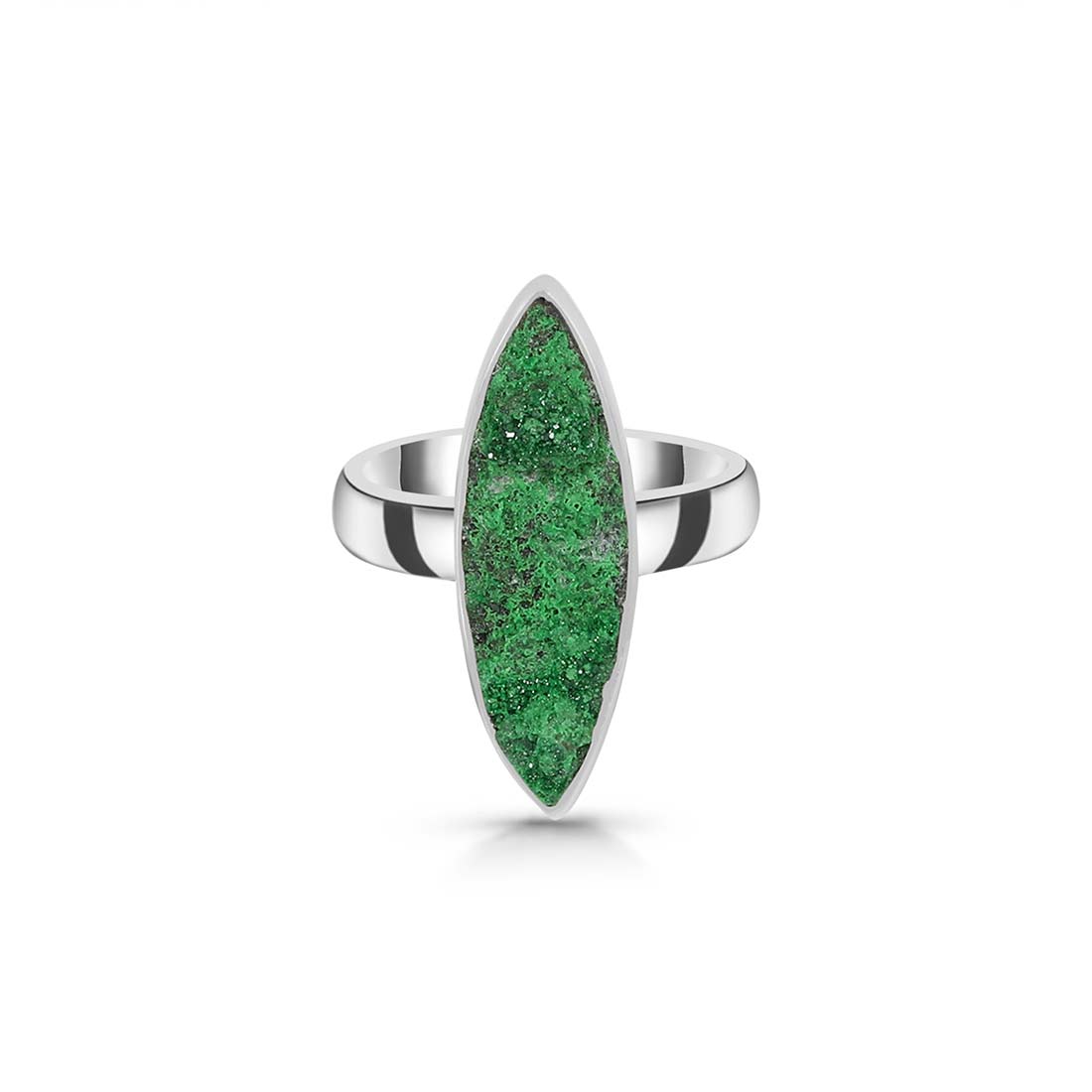 Premium Uvarovite Druzy Statement Ring - Elegant Green Gemstone Jewelry