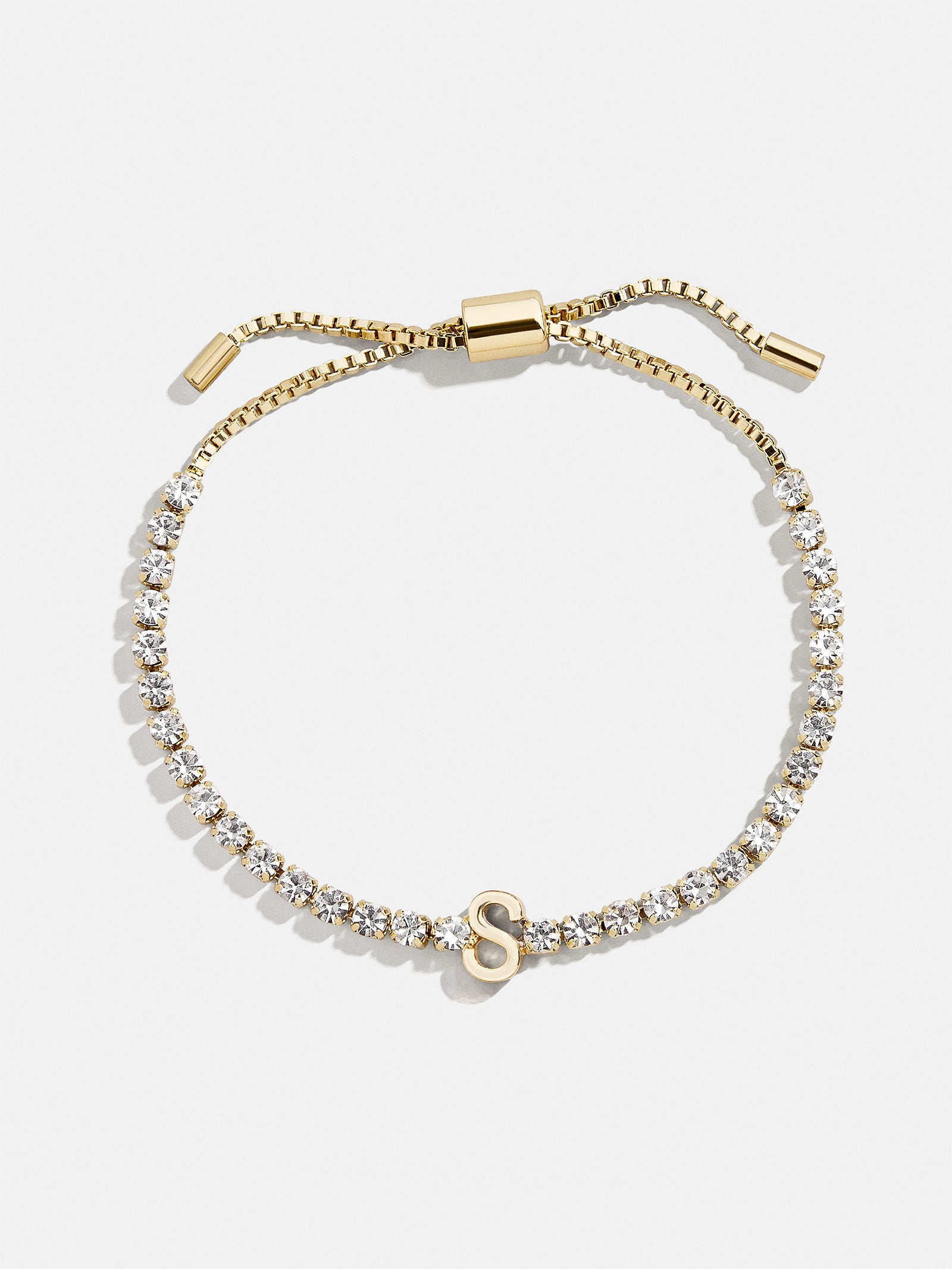 Premium Lyanna Initial Tennis Bracelet - Gold/Pavé