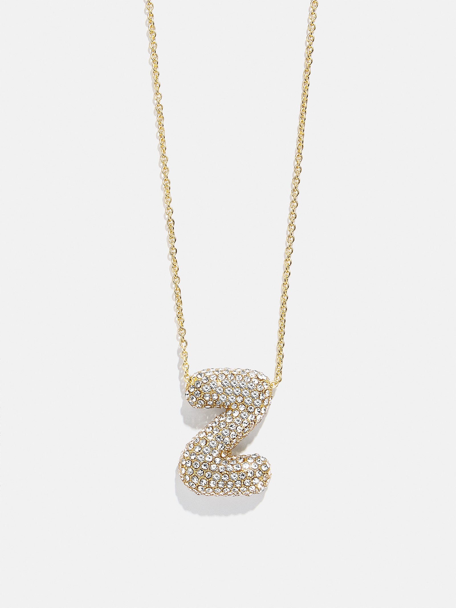 Premium Kids' Bubble Initial Necklace - Gold/Pavé