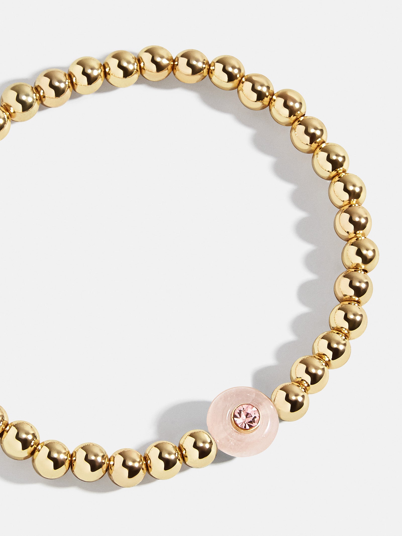 Premium Rose Quartz Birthstone Bracelet - Modern Pisa Design