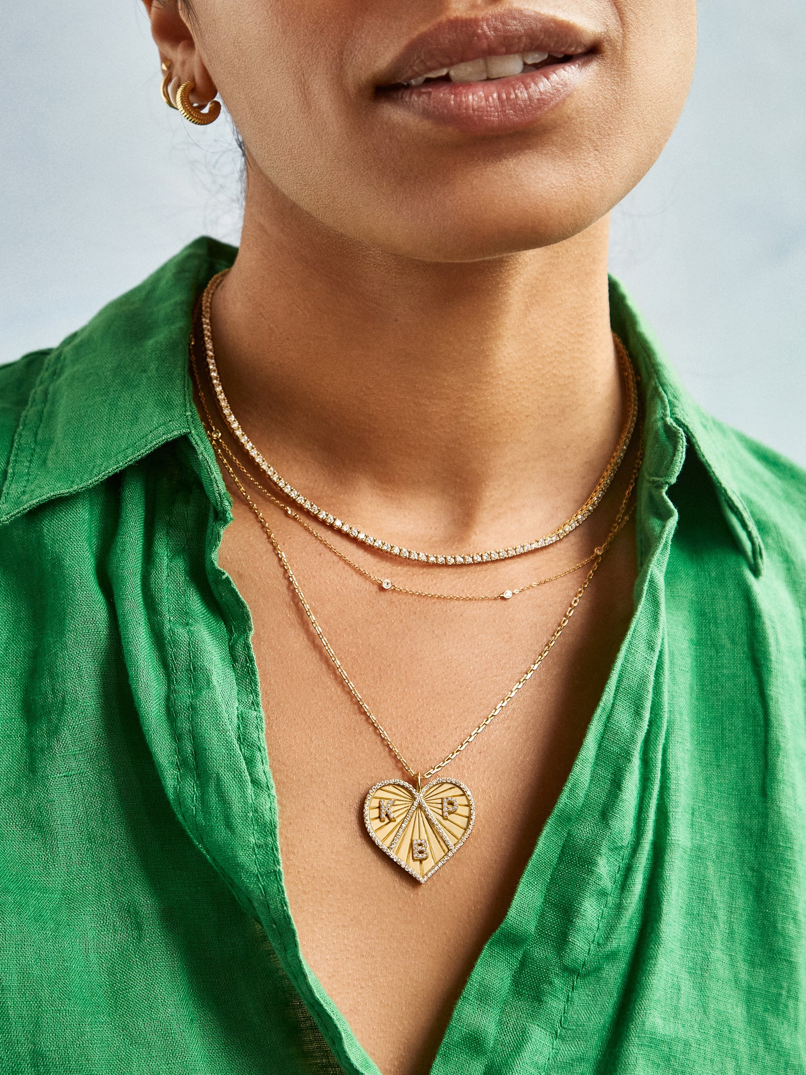 Premium 18K Gold Custom Heart Medallion Necklace