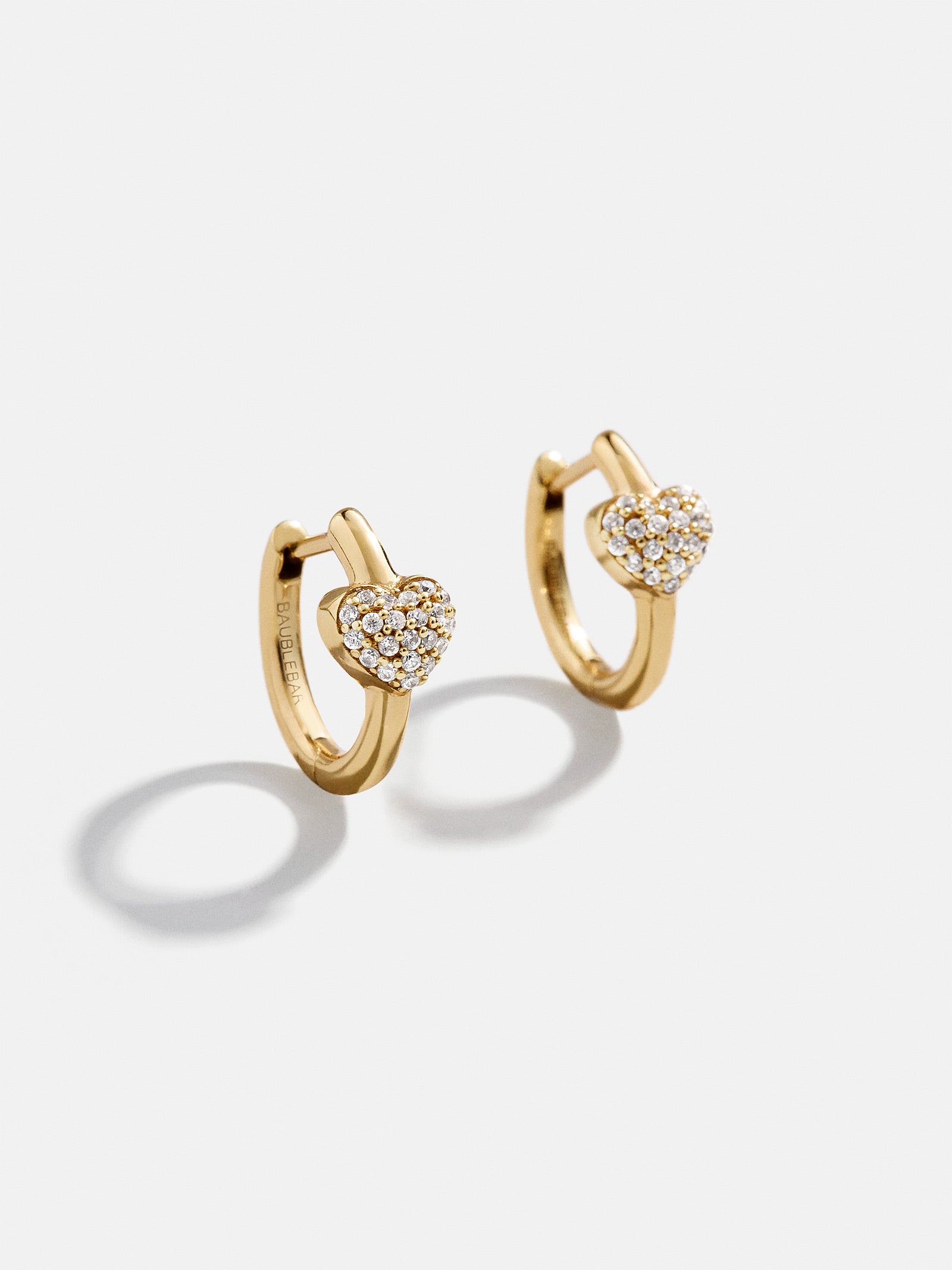 Premium 18K Gold Heart Stud Earrings - Romantic Sparkle