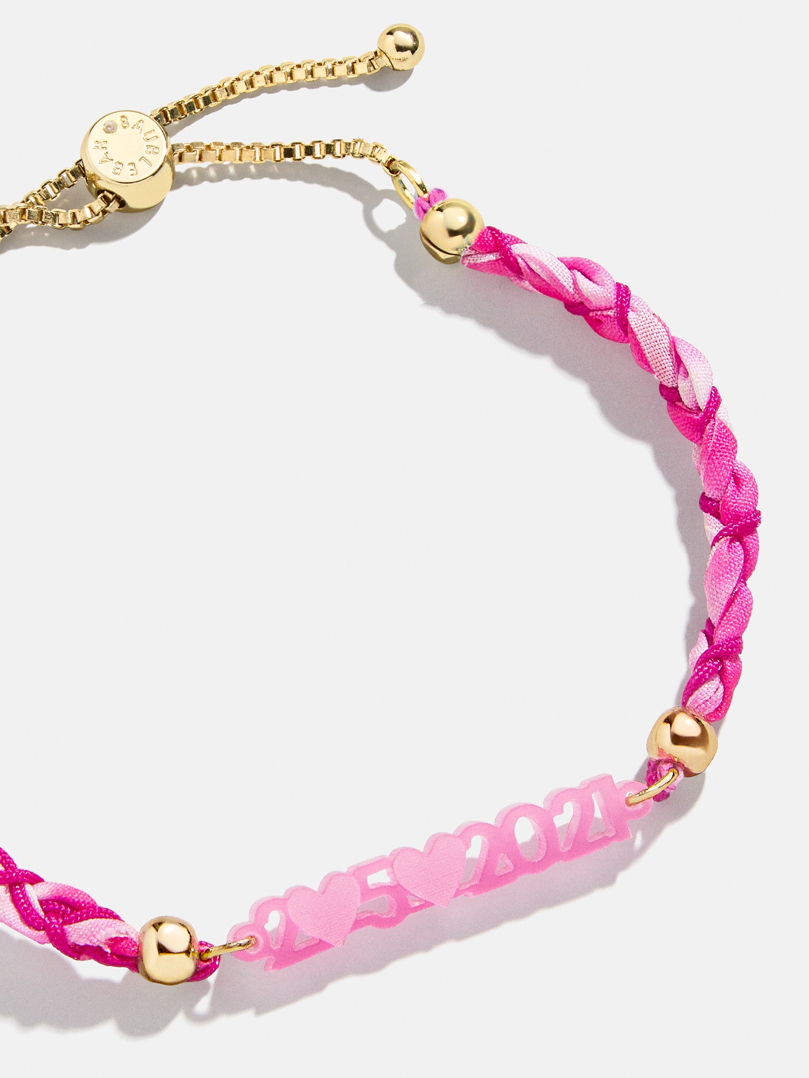 Premium Kids' Custom Acrylic Nameplate Bracelet - Translucent Pink